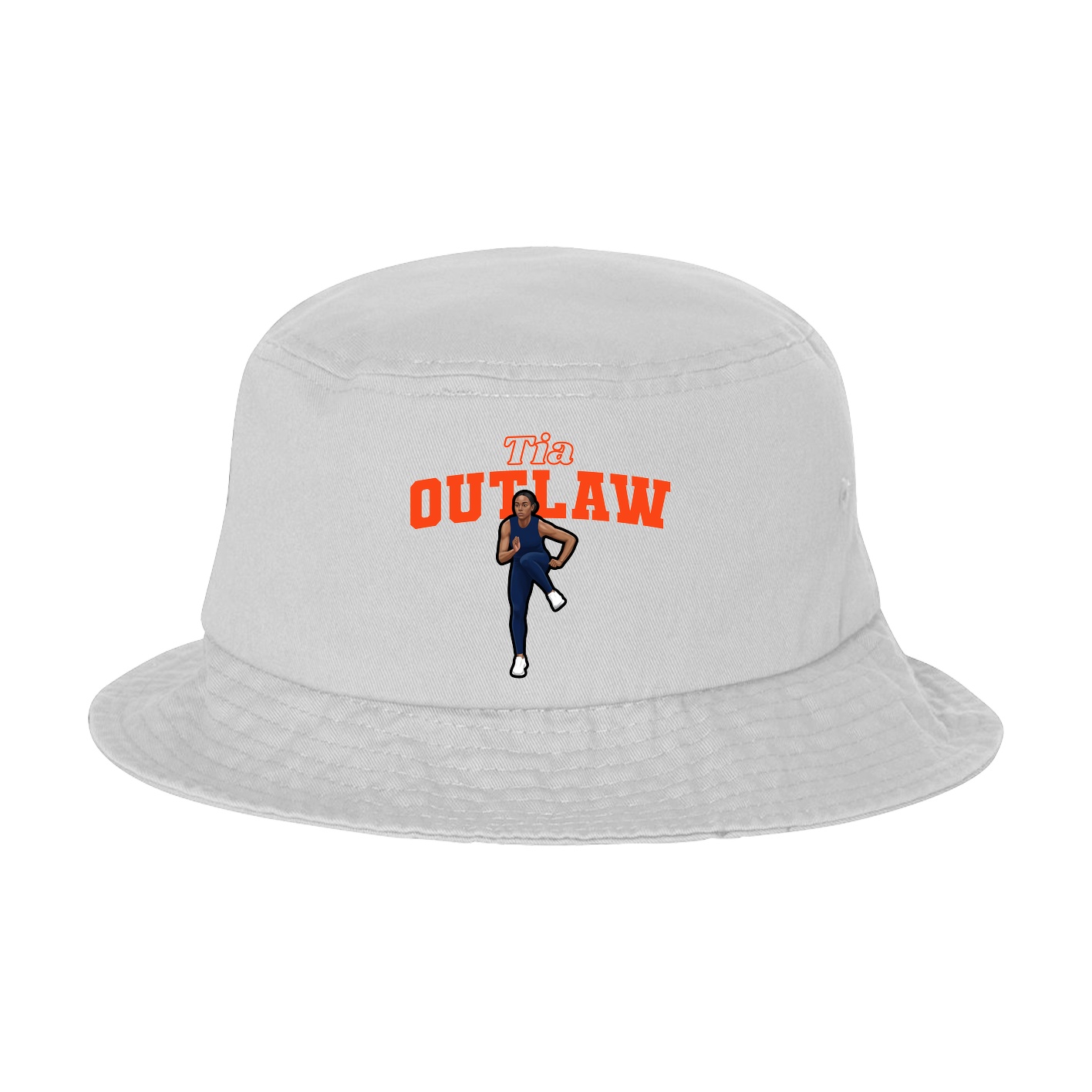 Bucket Cap — Name Arch in White