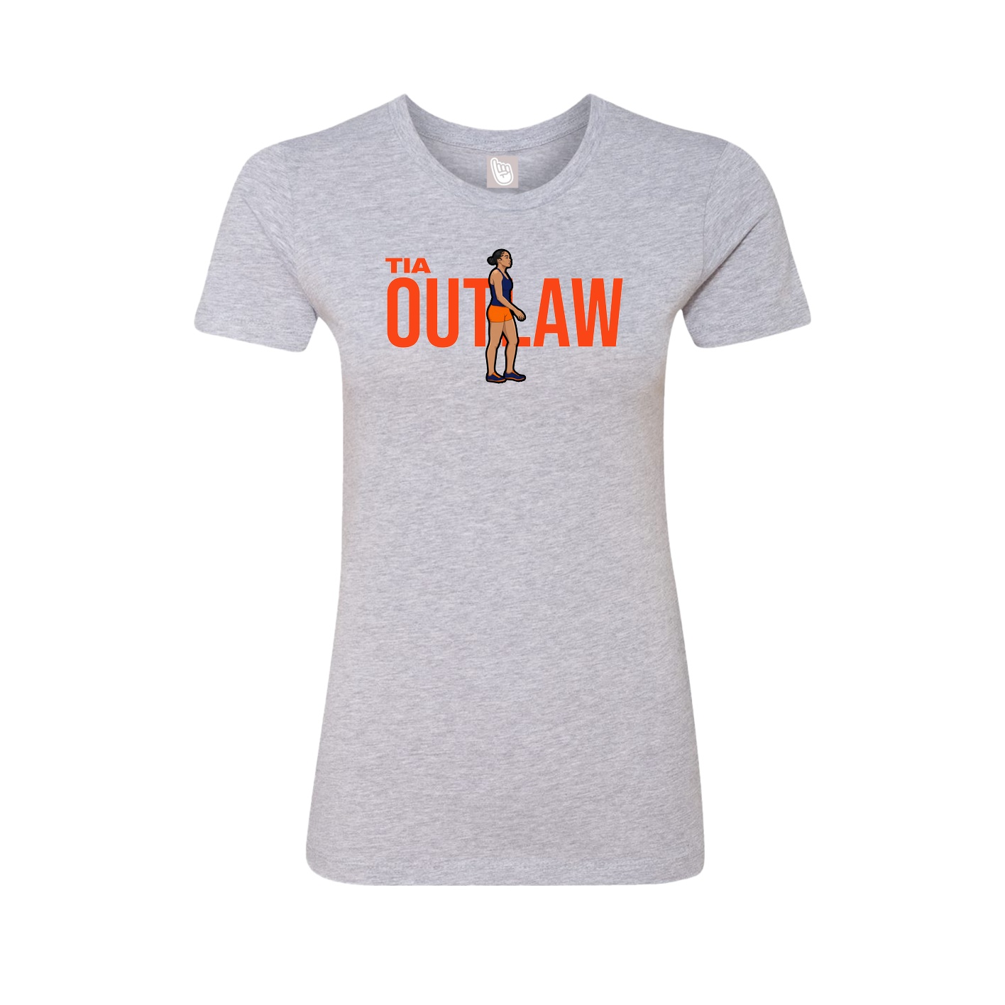 Fitted Women's Tee — Player Name in Grey
