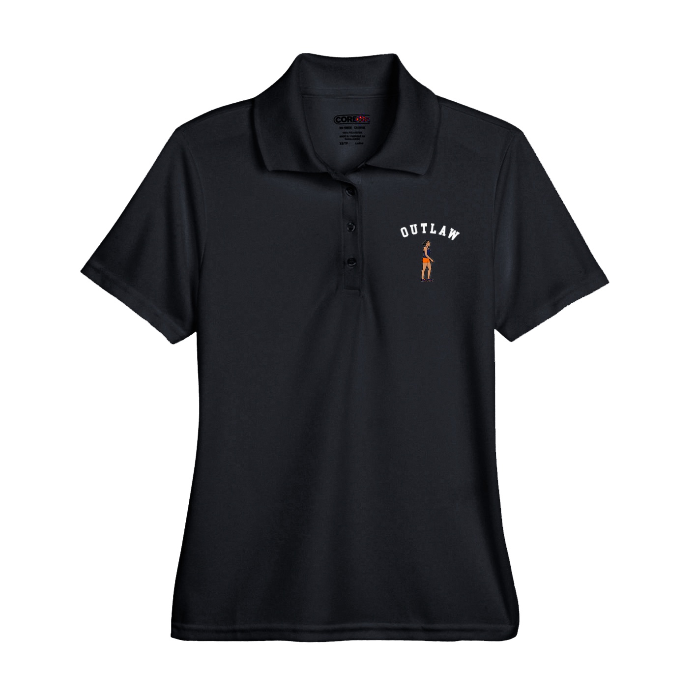 Womens Performance Polo — Shirsey Arch in Black