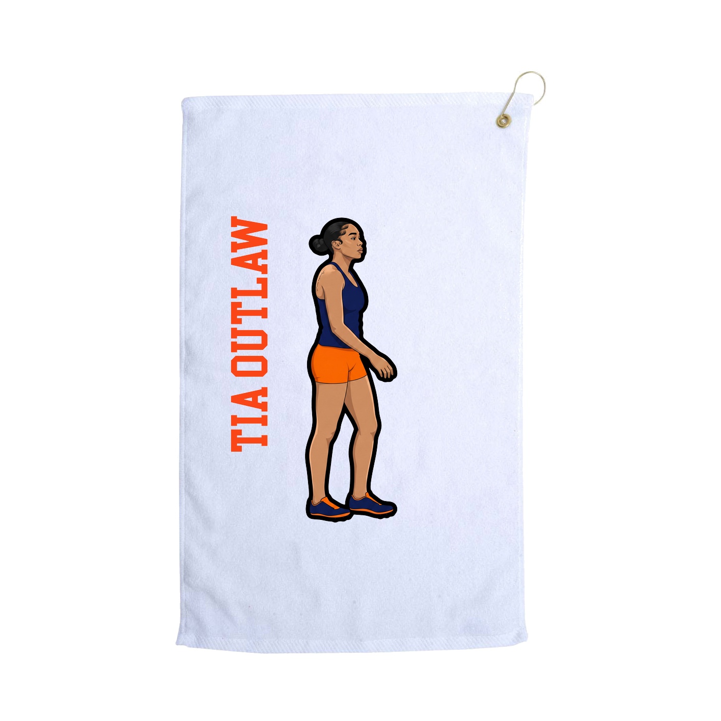 Golf Towel — Name Vertical in White