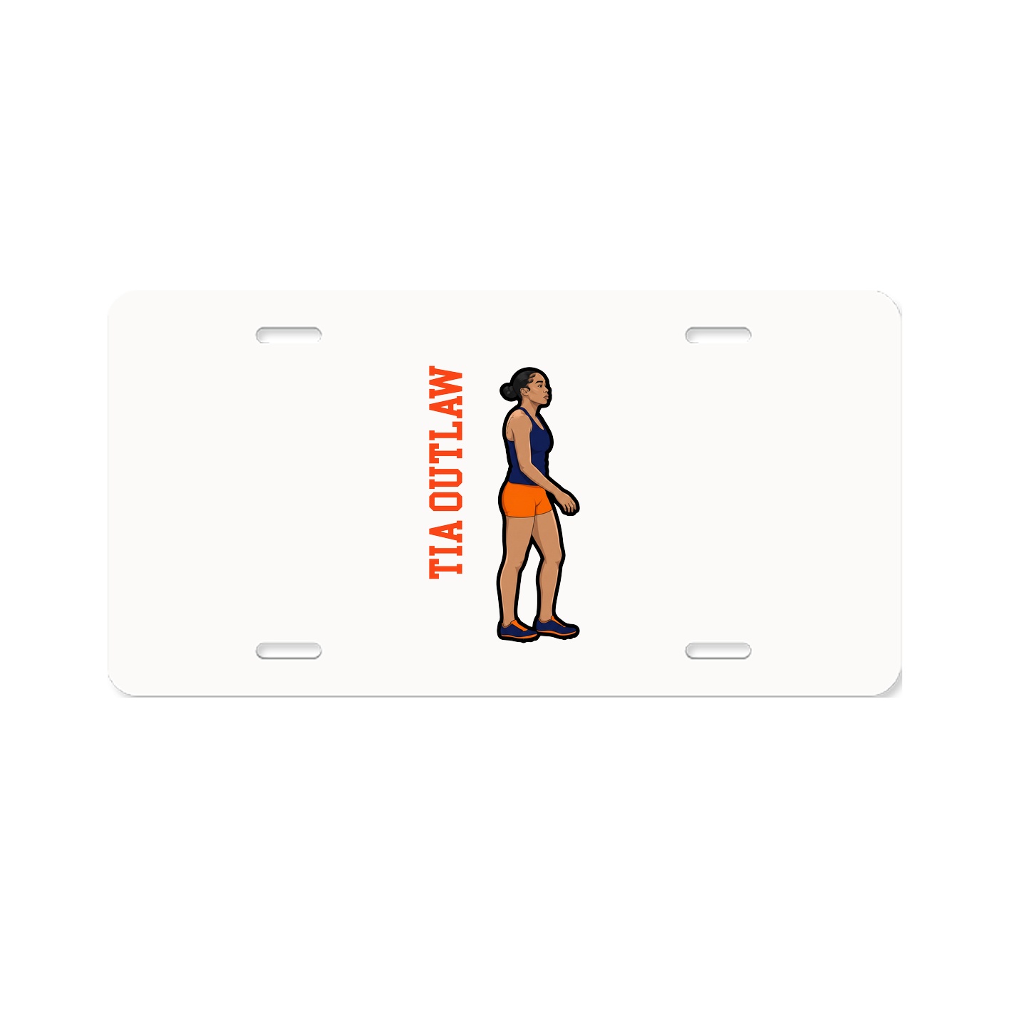 License Plate — Name Vertical in Classic