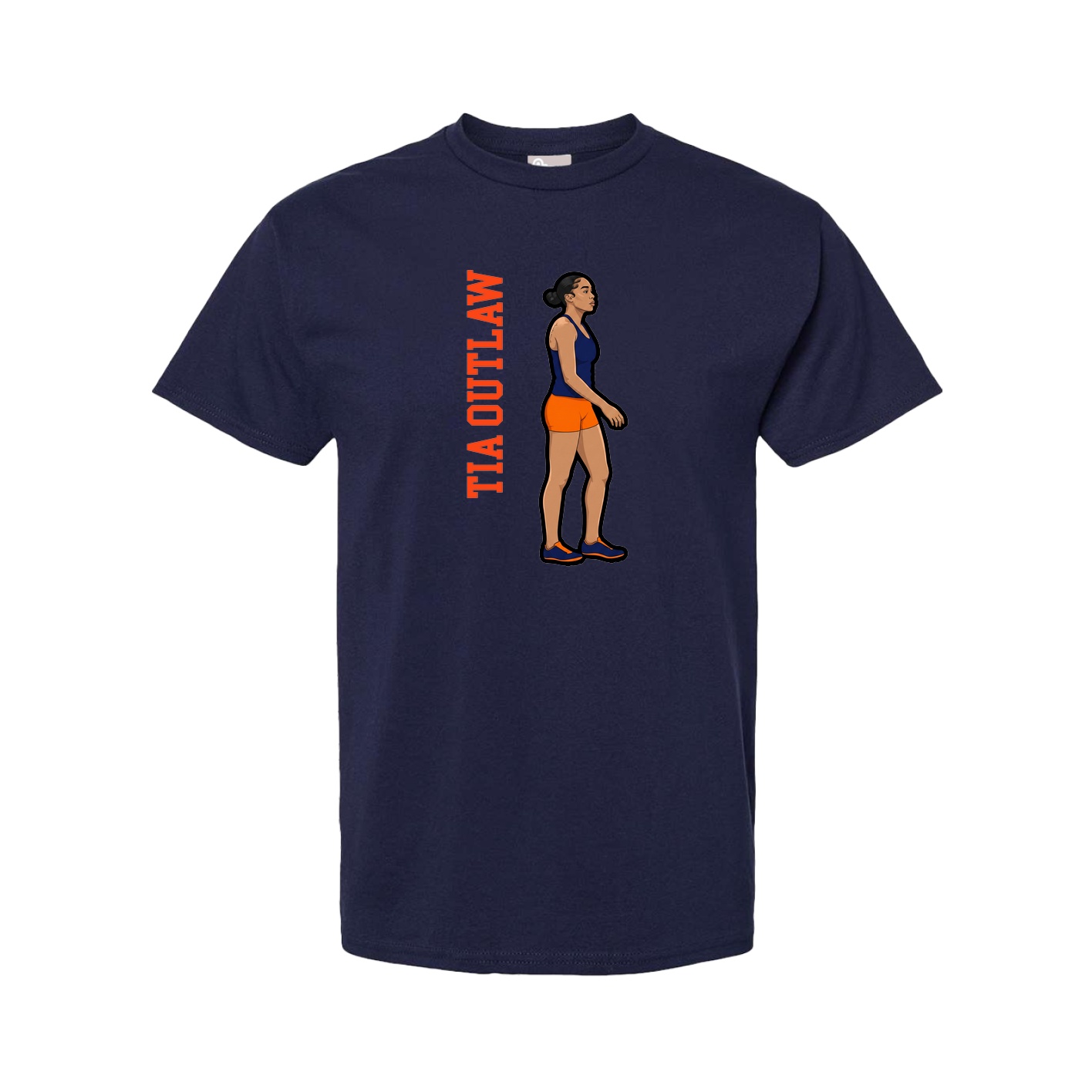 Tee — Name Vertical in Navy