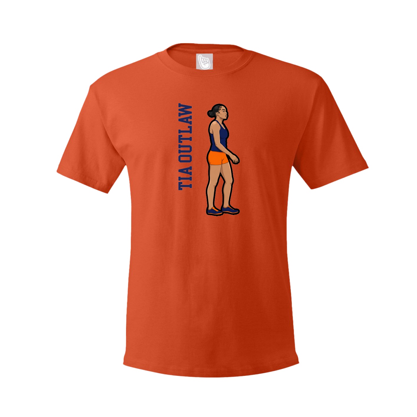 Youth Tee — Name Vertical in Orange