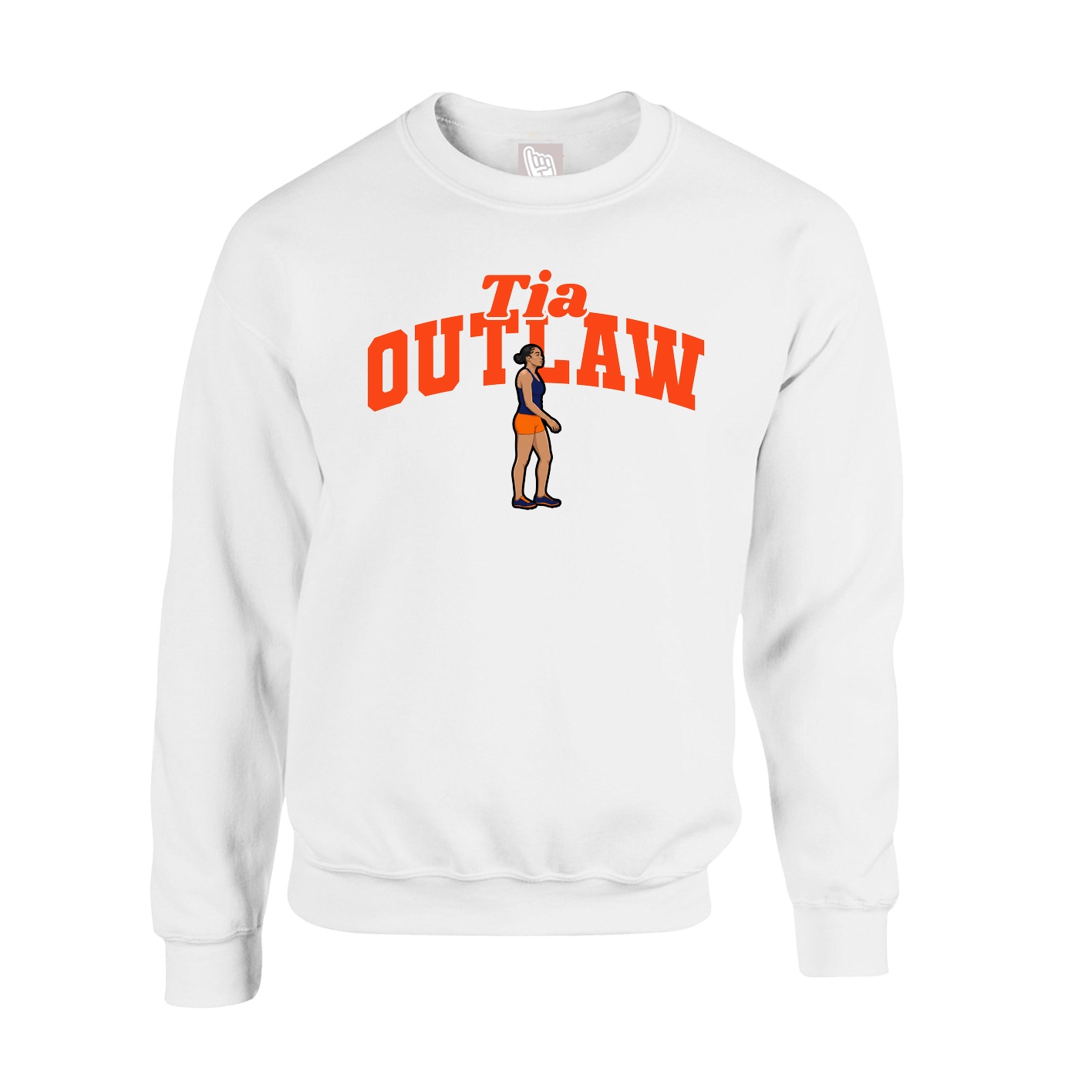 Fleece Crew — Signature Arch in White