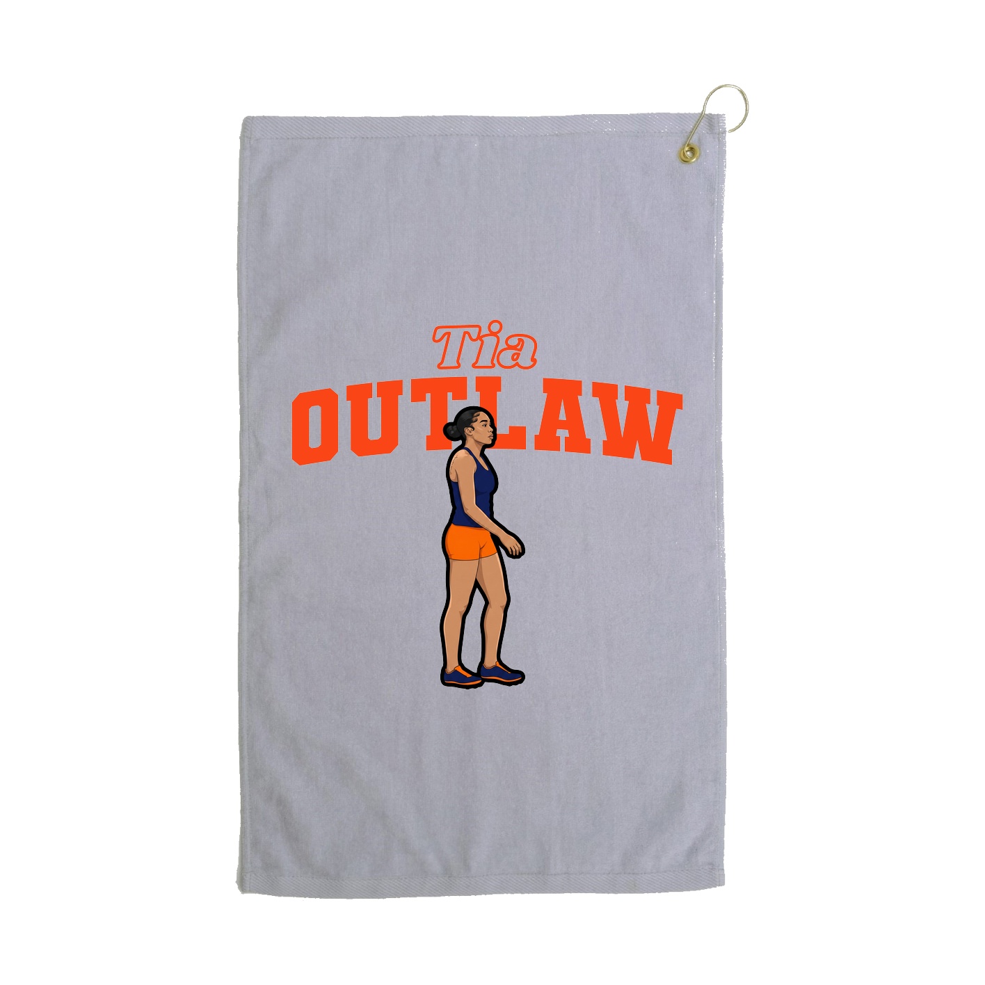 Golf Towel — Name Arch in Grey