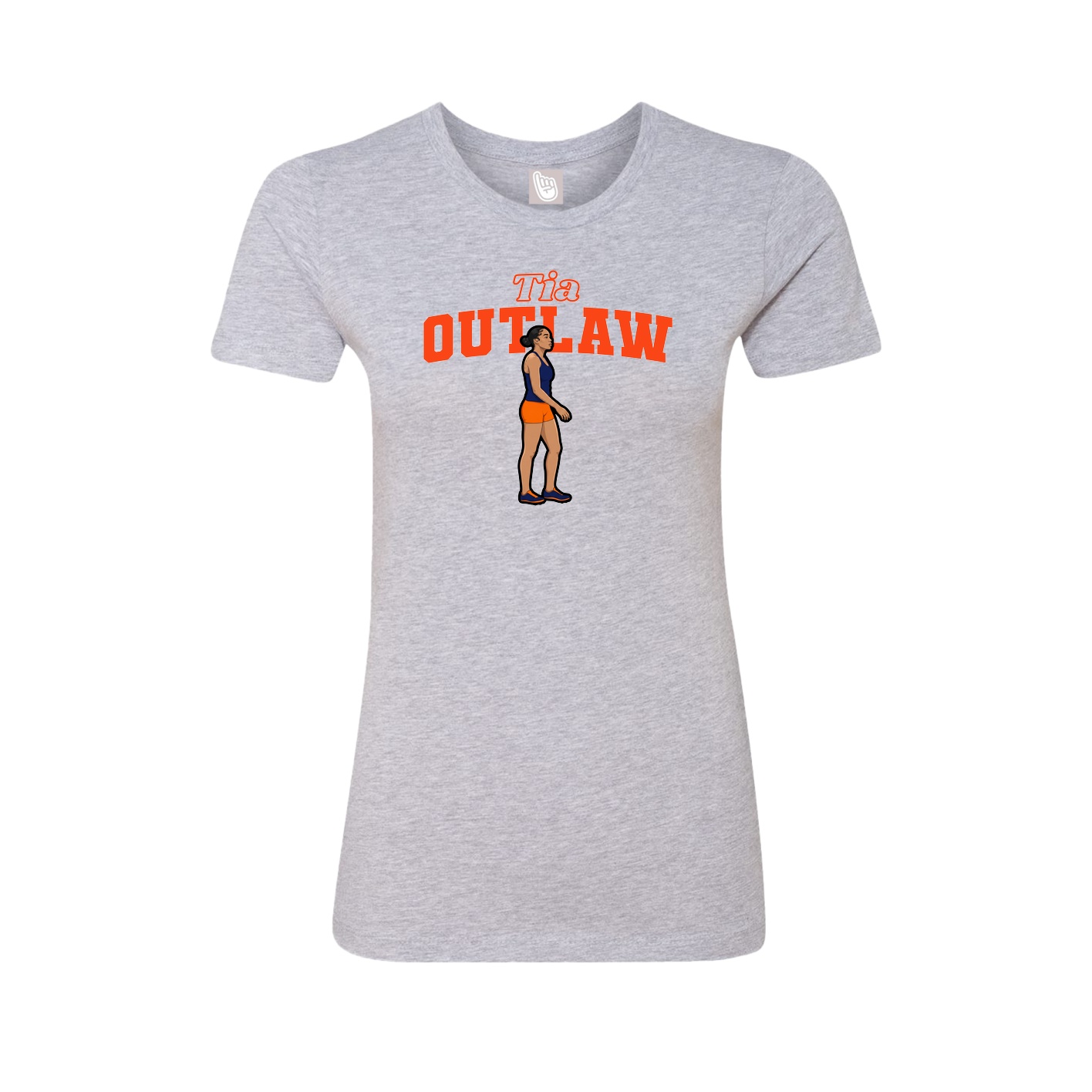 Fitted Women's Tee — Name Arch in Grey