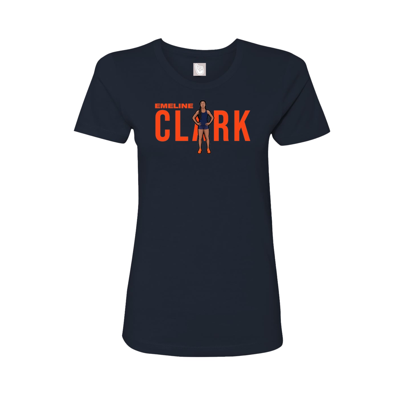 Fitted Women's Tee — Player Name in Navy
