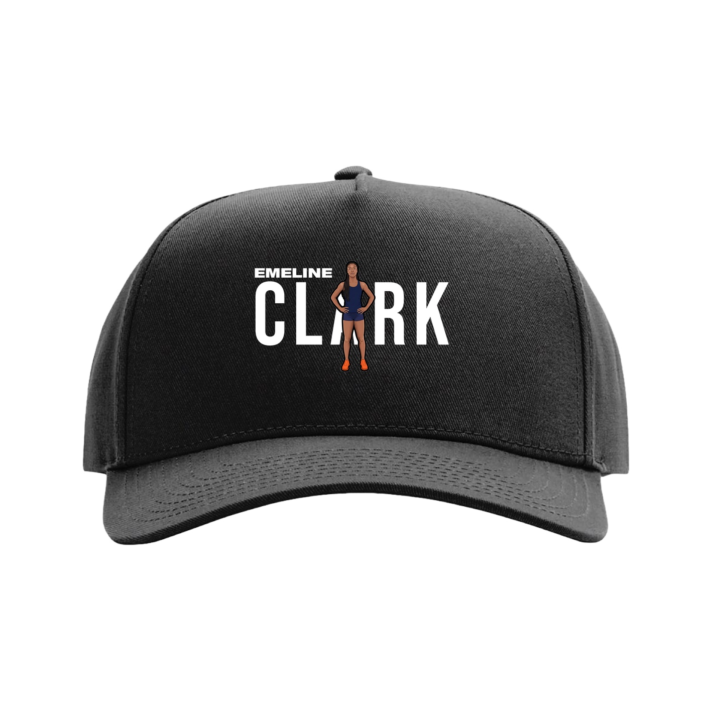 Full Fabric Five-Panel Champ Cap — Player Name in Black