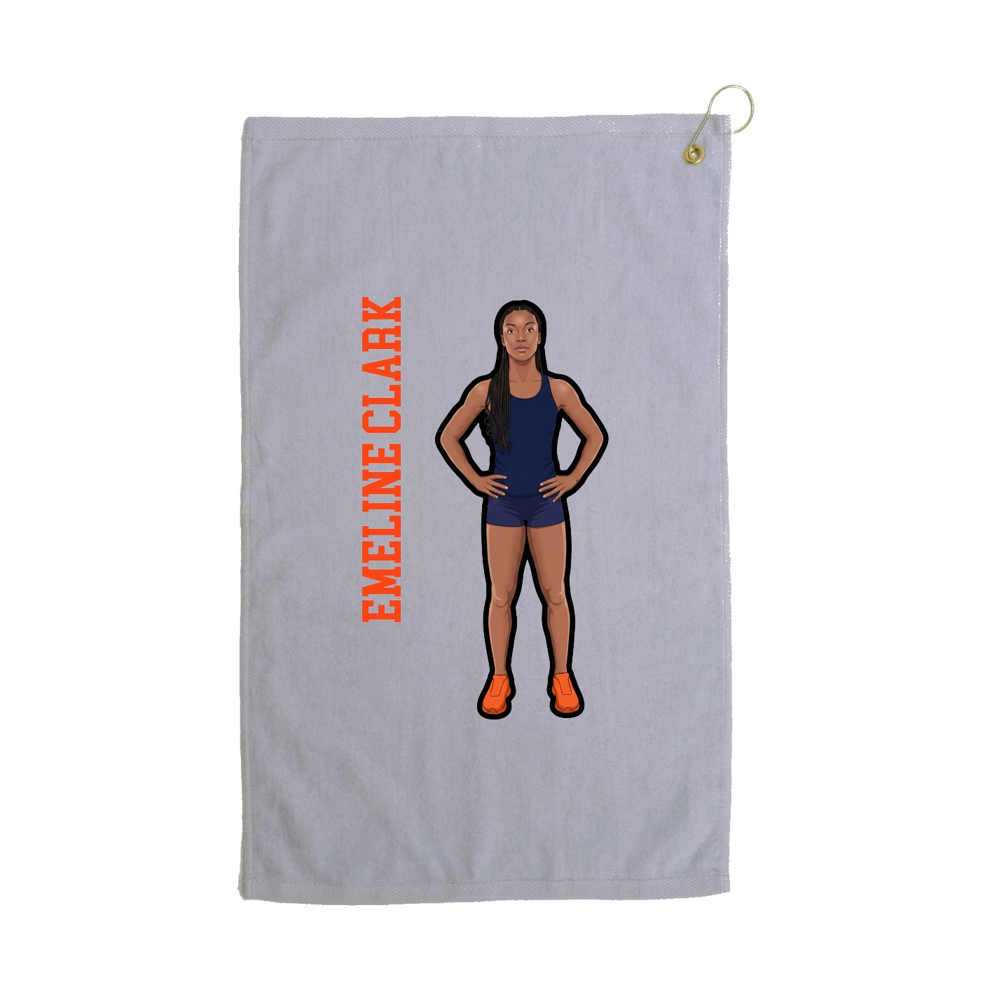 Golf Towel — Name Vertical in Grey