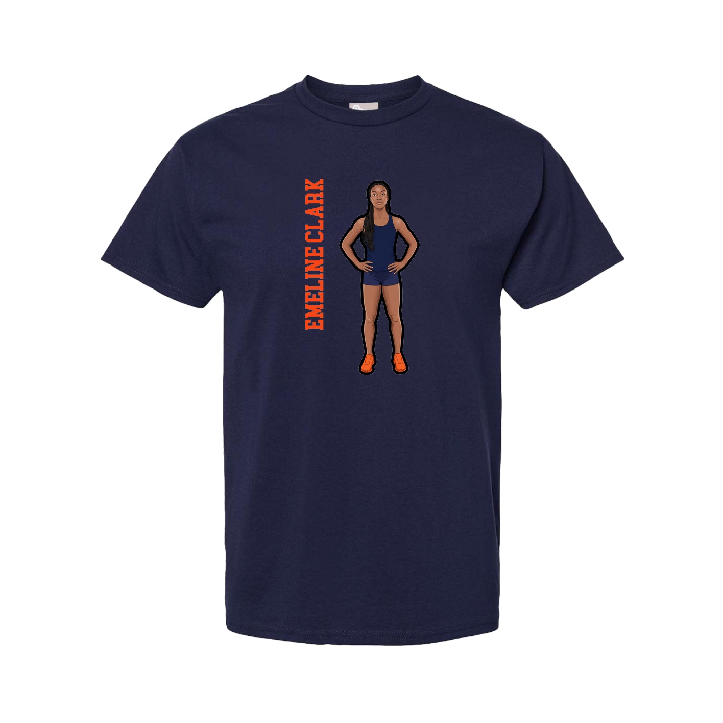 Tee — Name Vertical in Navy