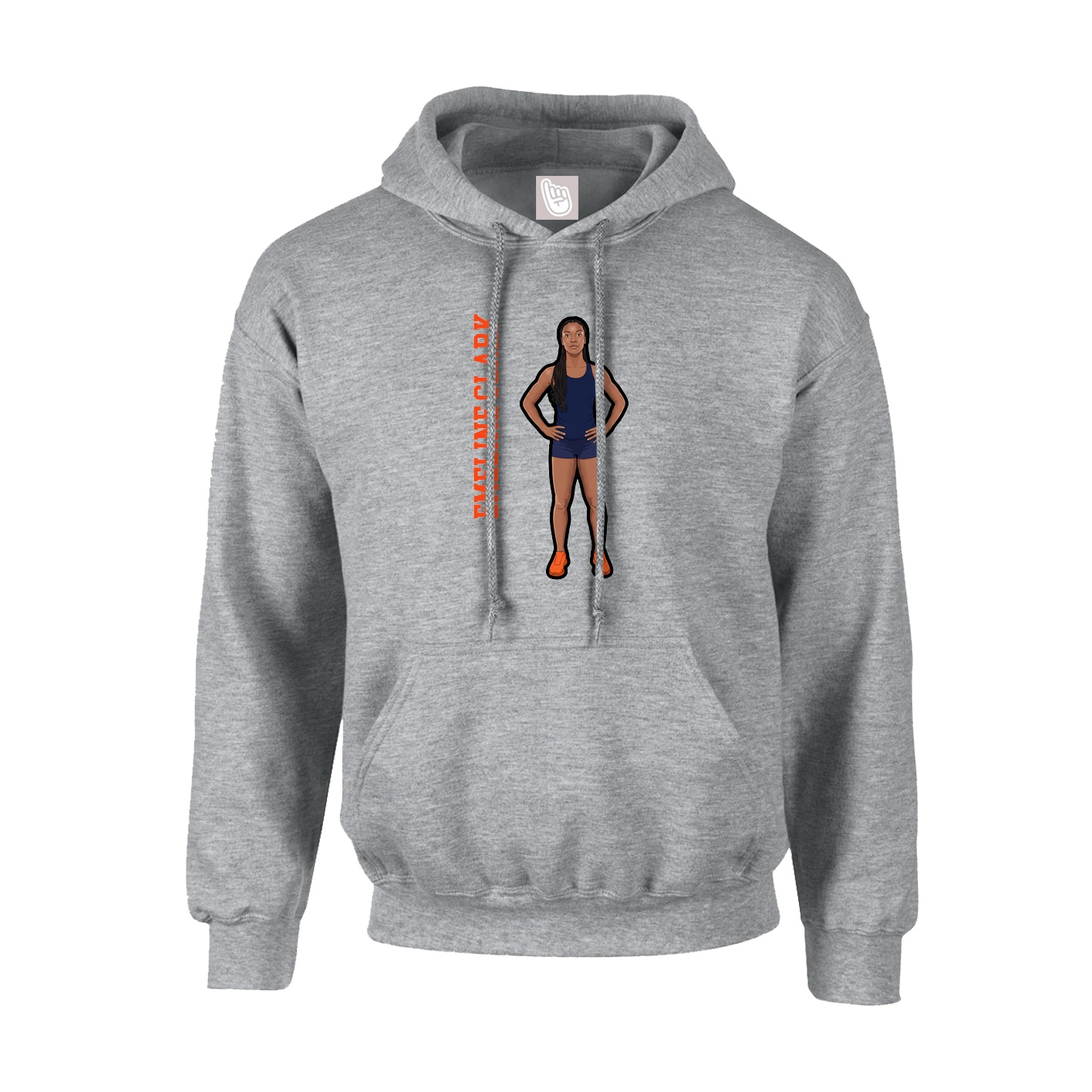 Youth Hoodie — Name Vertical in Grey