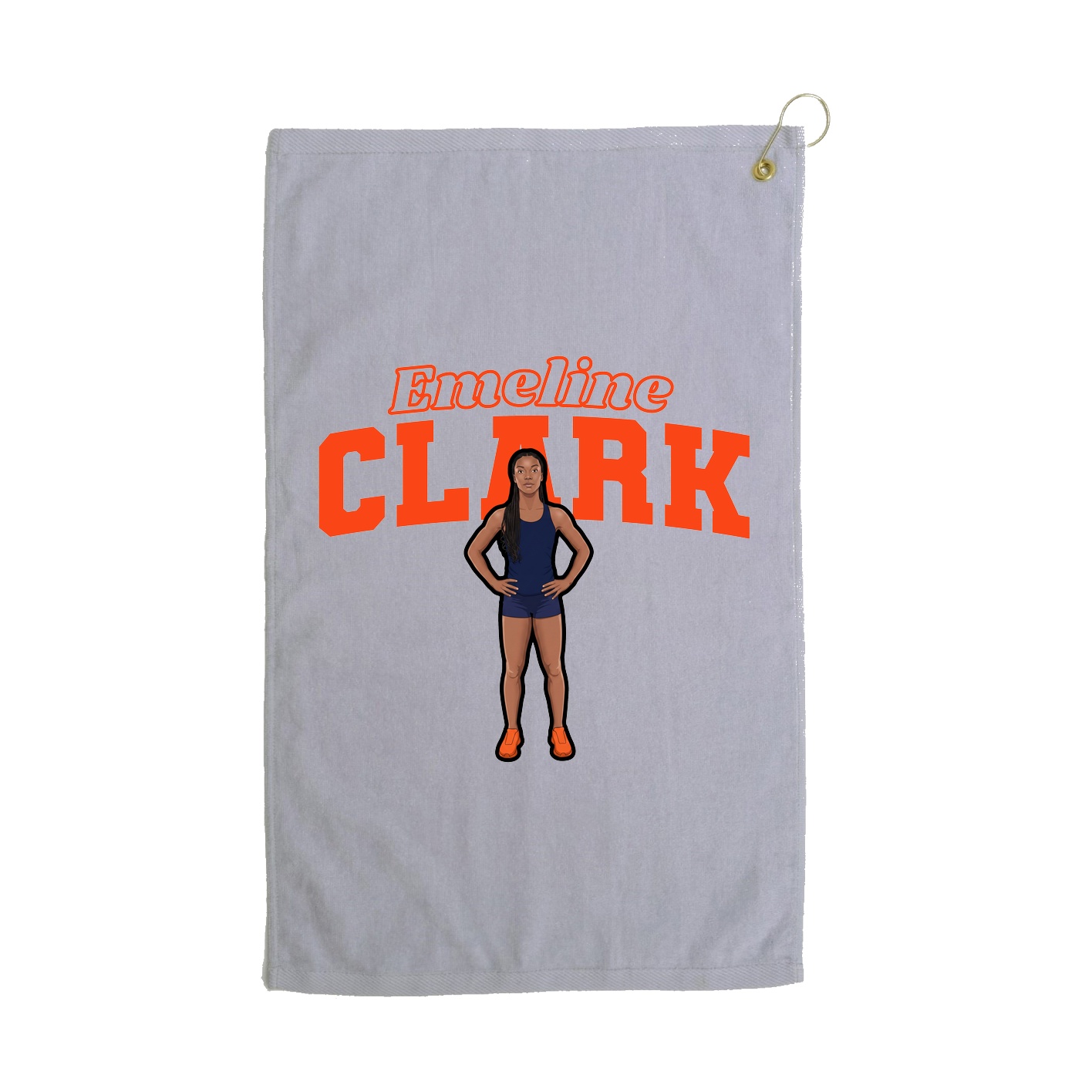 Golf Towel — Name Arch in Grey