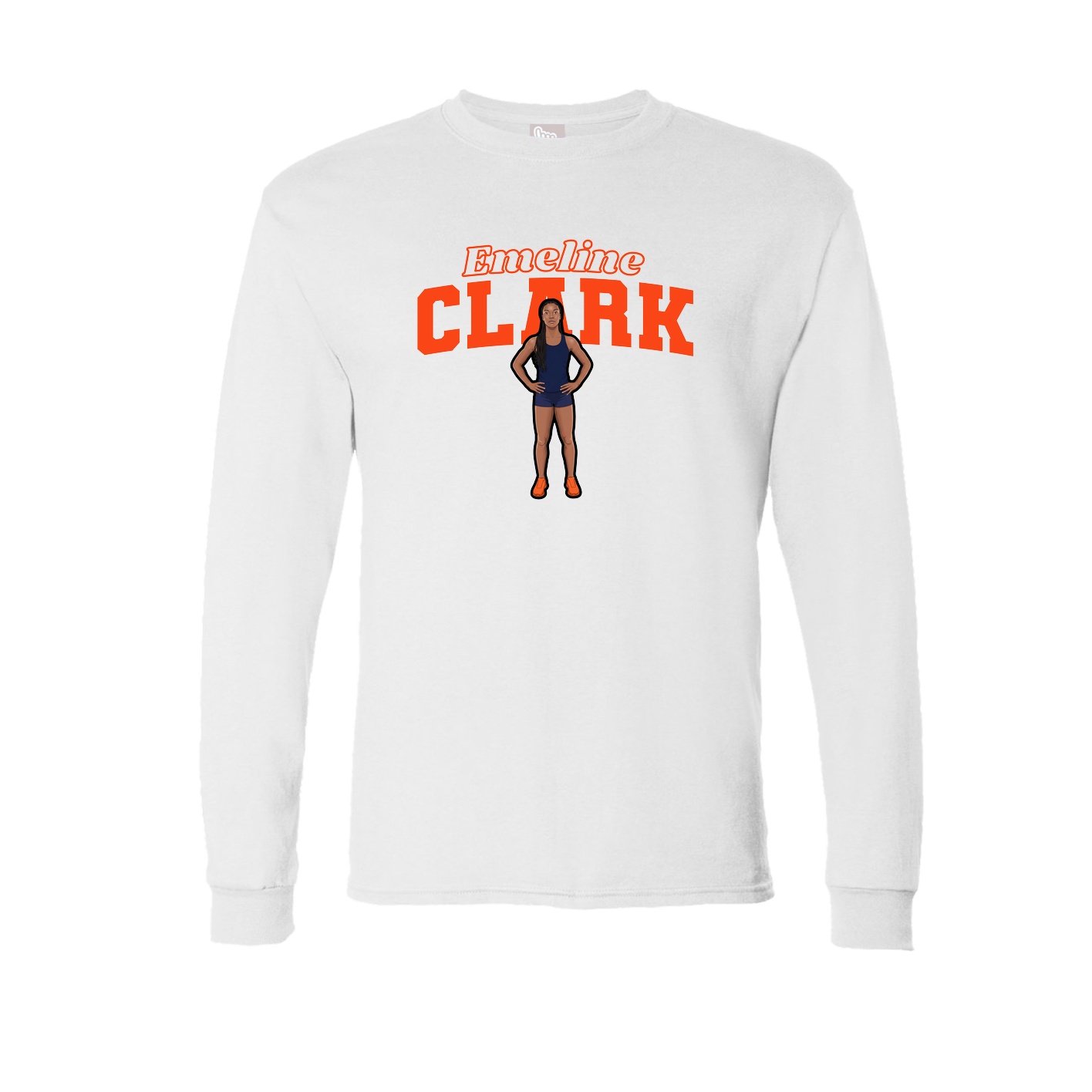 Long Sleeve Tee — Name Arch in White