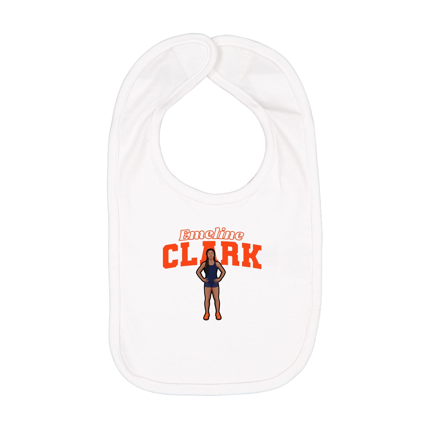 Infant Bib — Name Arch in White