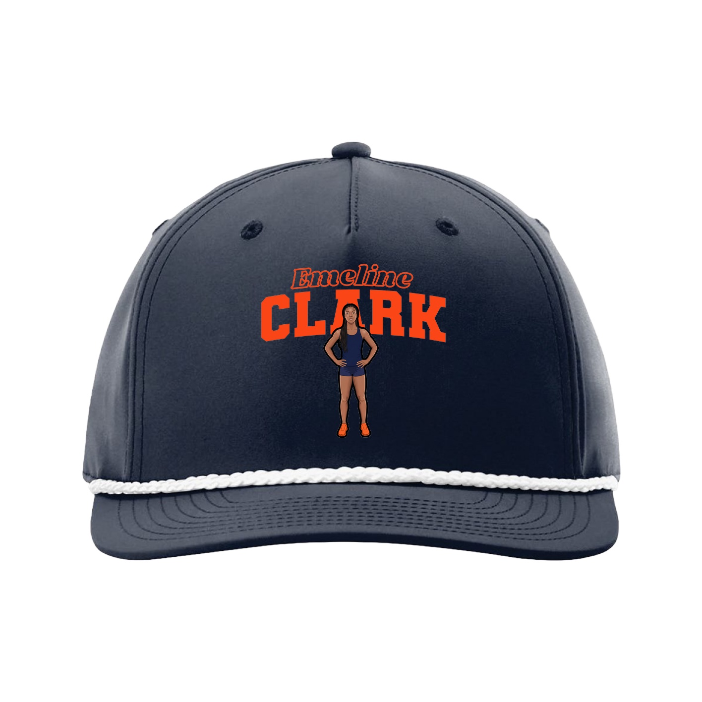 Five-Panel Classic Rope Cap — Name Arch in Navy