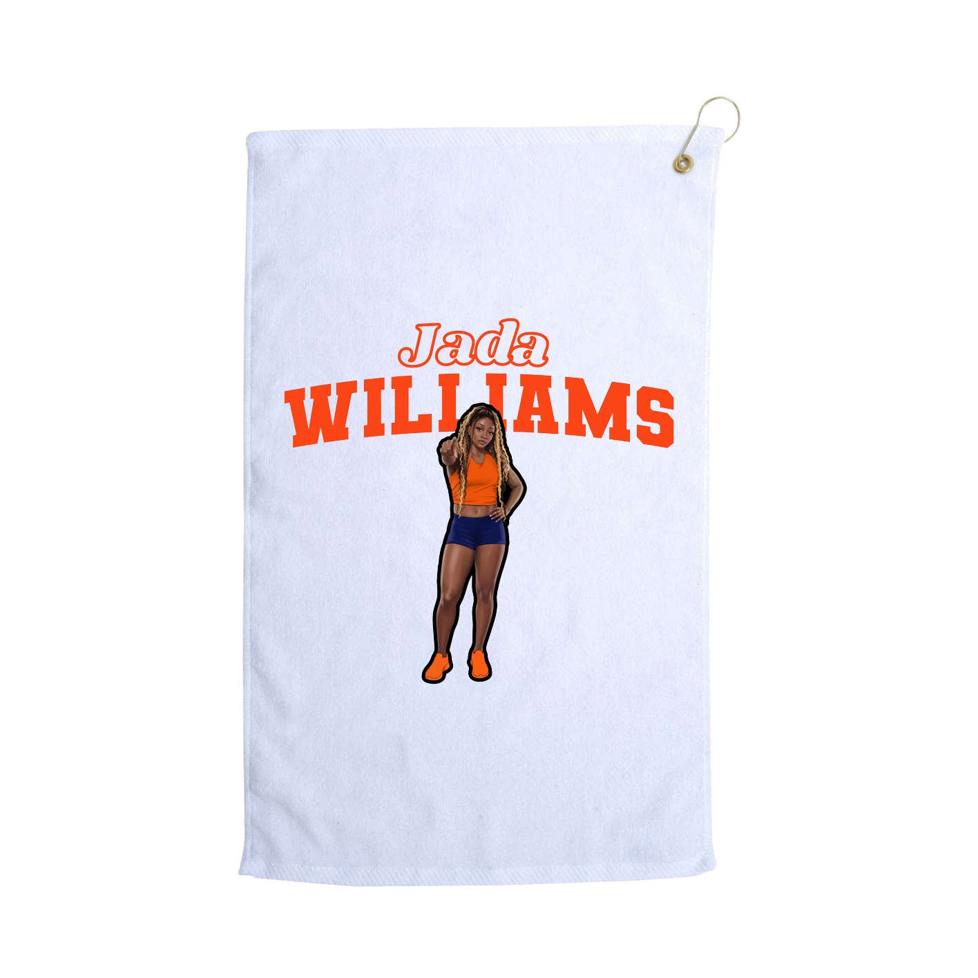 Golf Towel — Name Arch in White