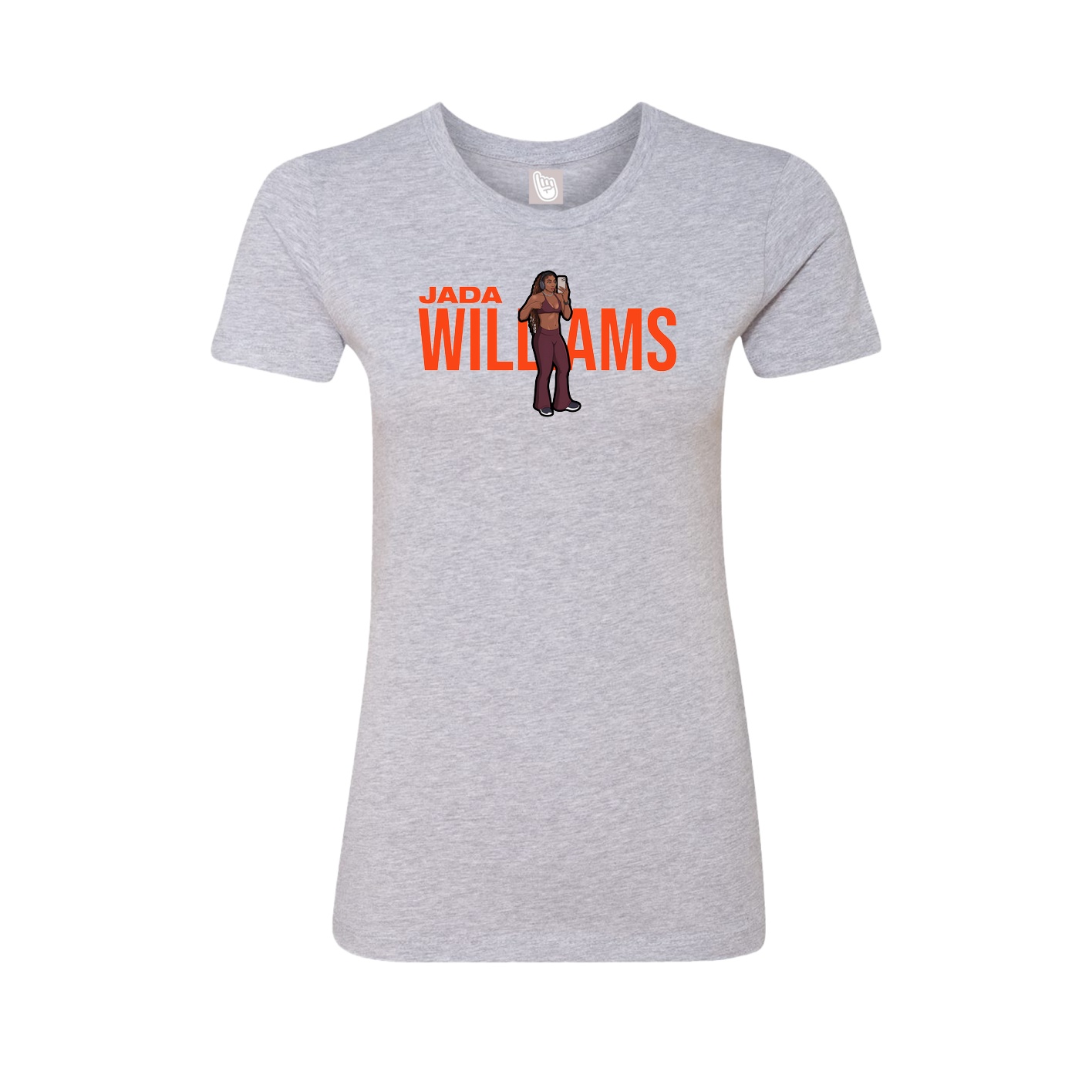 Fitted Women's Tee — Player Name in Grey