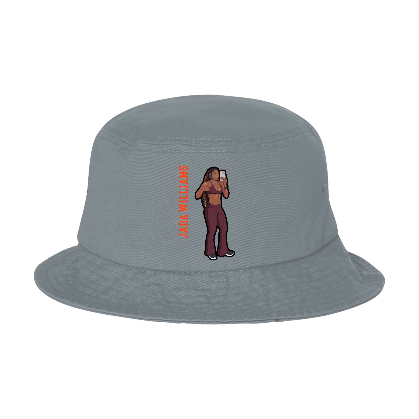Bucket Cap — Name Vertical in Grey