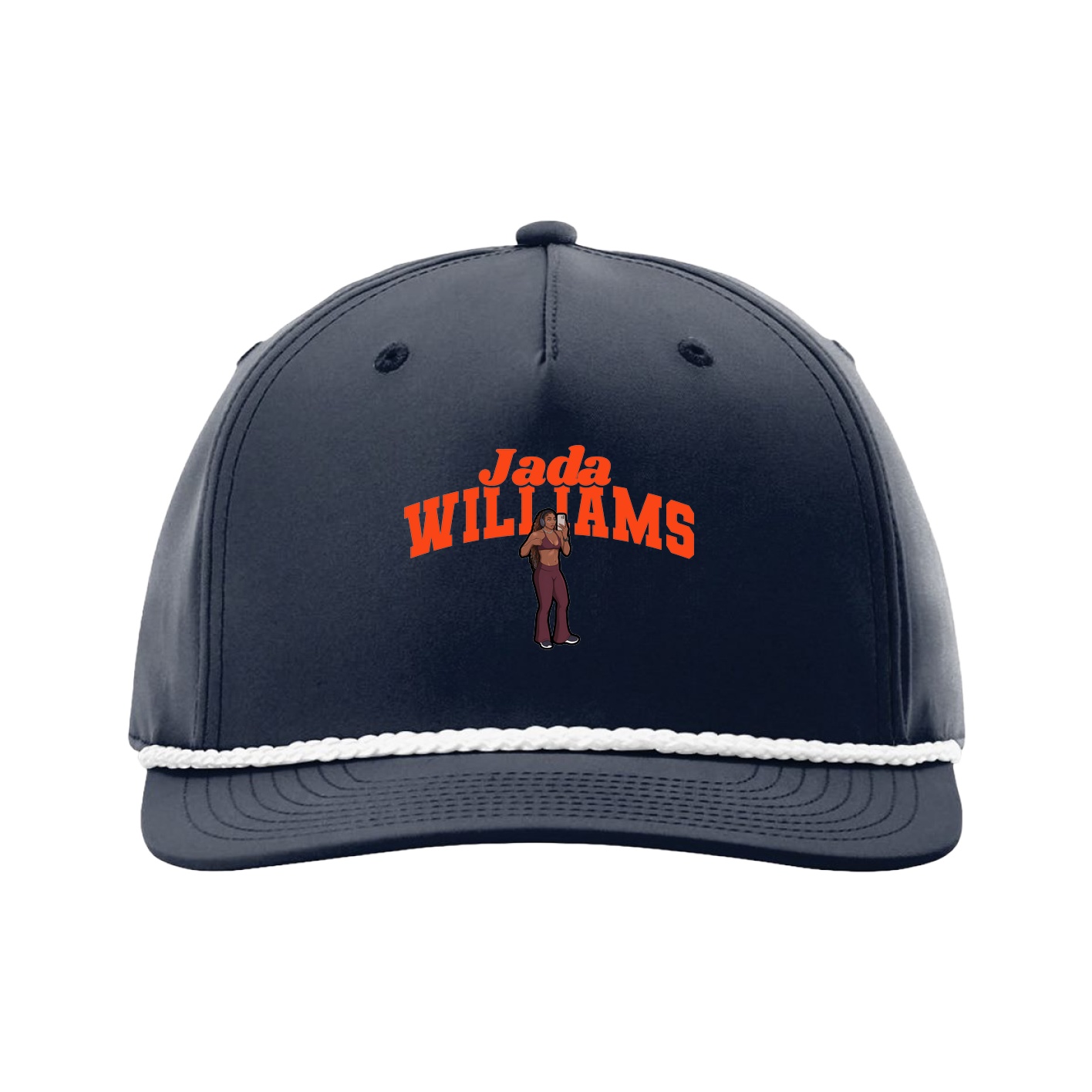 Five-Panel Classic Rope Cap — Signature Arch in Navy