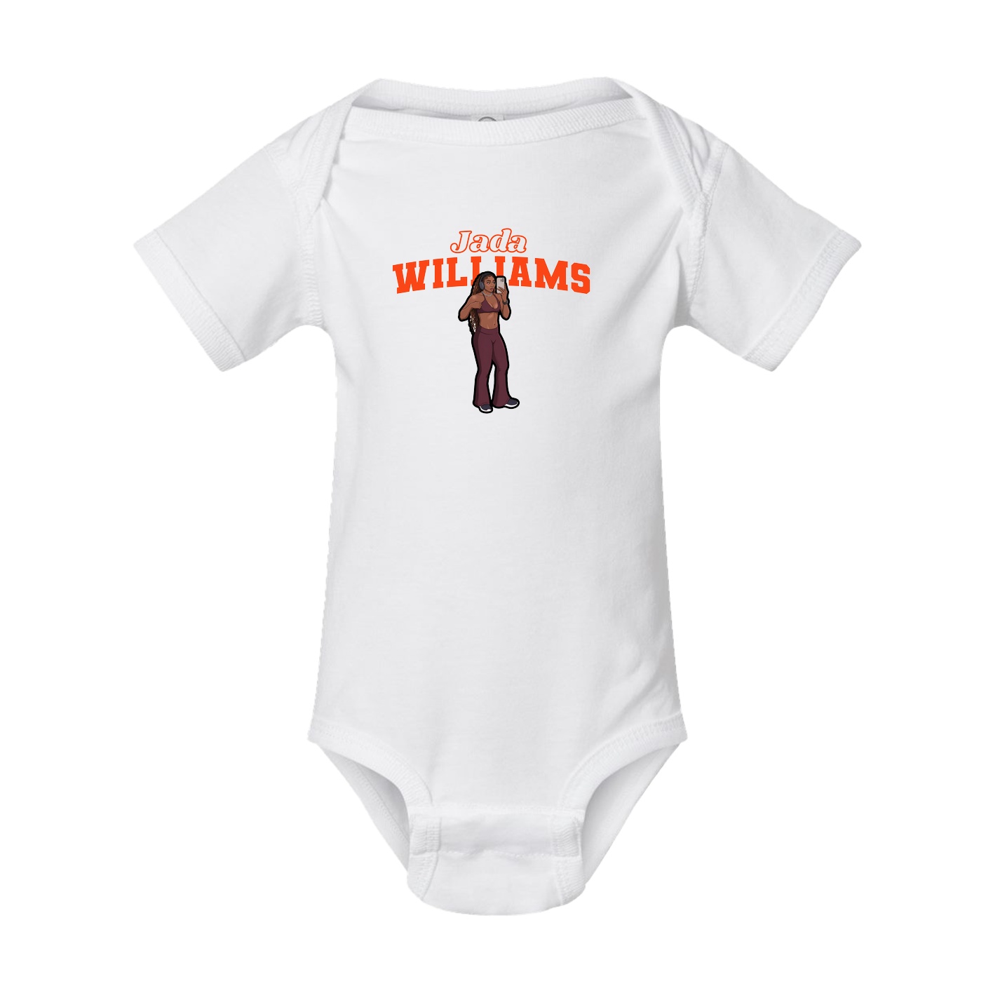 Baby Onesie — Name Arch in White