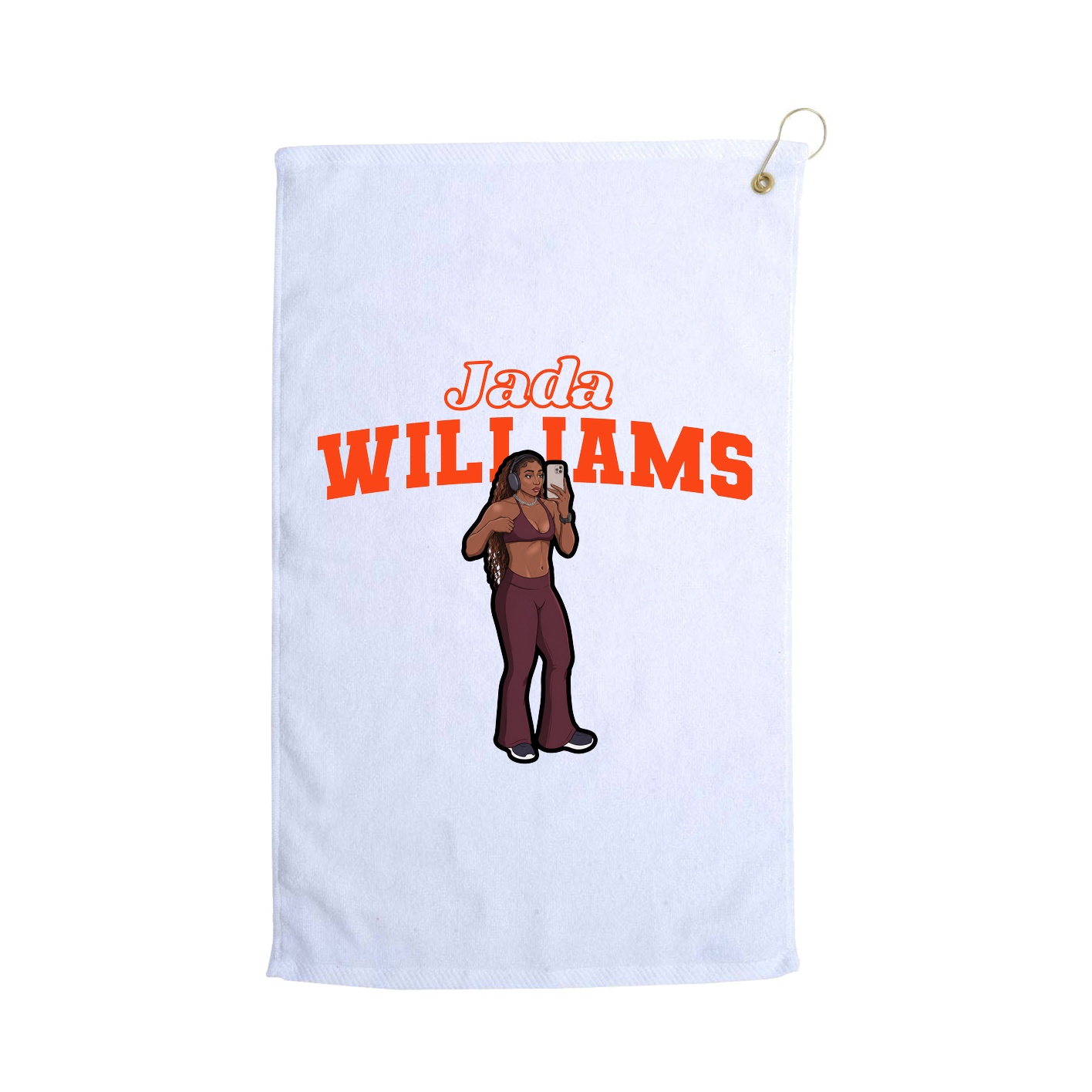 Golf Towel — Name Arch in White