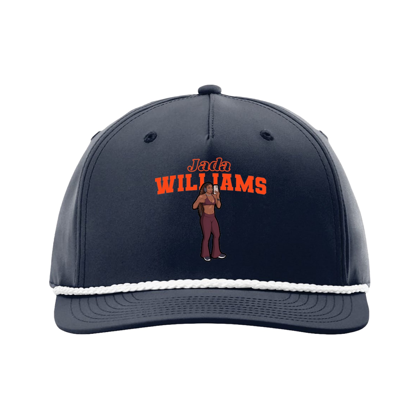 Five-Panel Classic Rope Cap — Name Arch in Navy