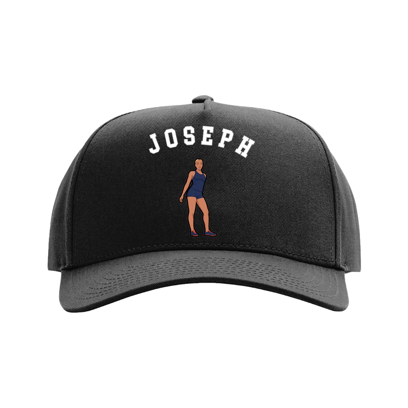 Full Fabric Five-Panel Champ Cap — Shirsey Arch in Black