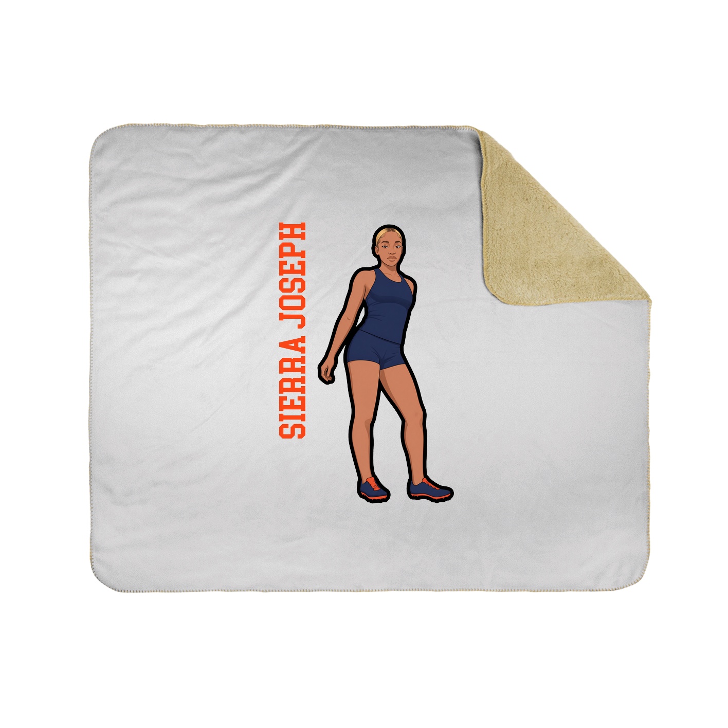 Throw Blanket — Name Vertical in White