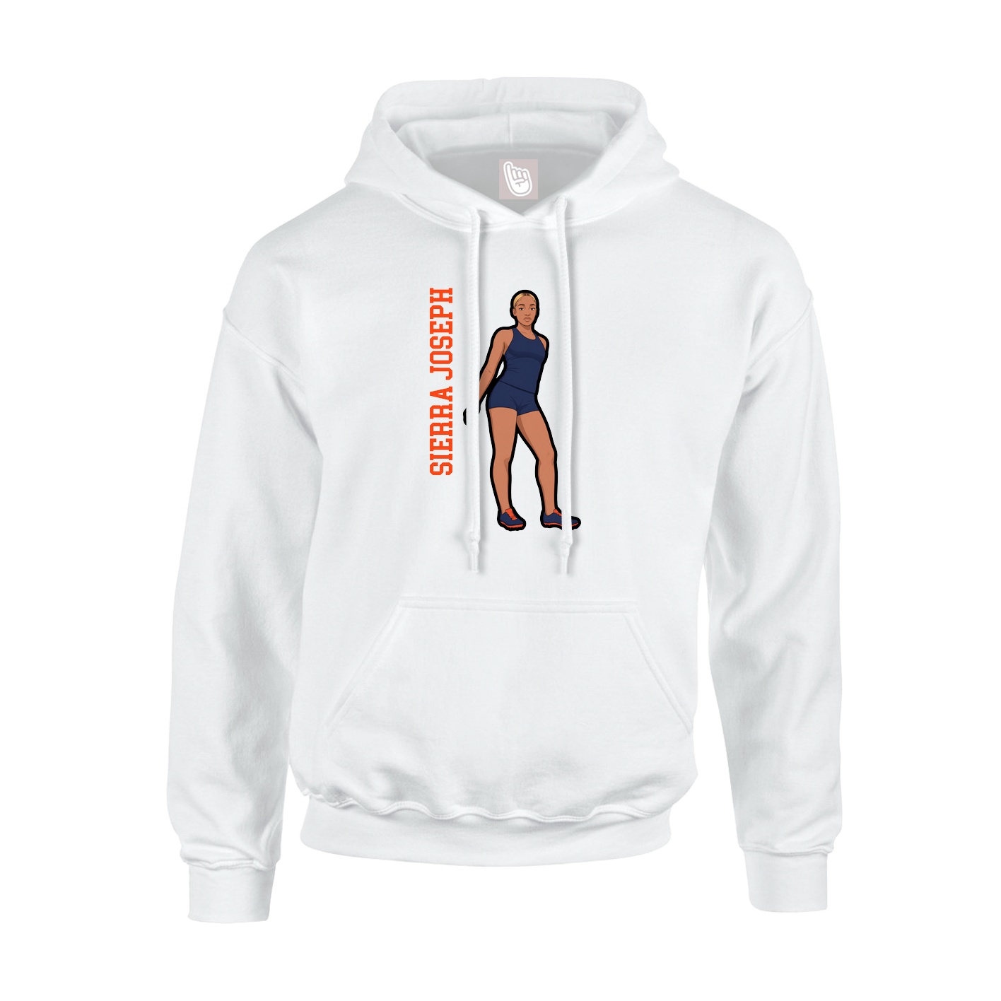 Youth Hoodie — Name Vertical in White