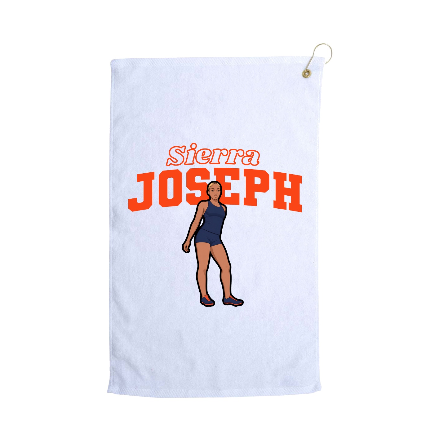 Golf Towel — Name Arch in White