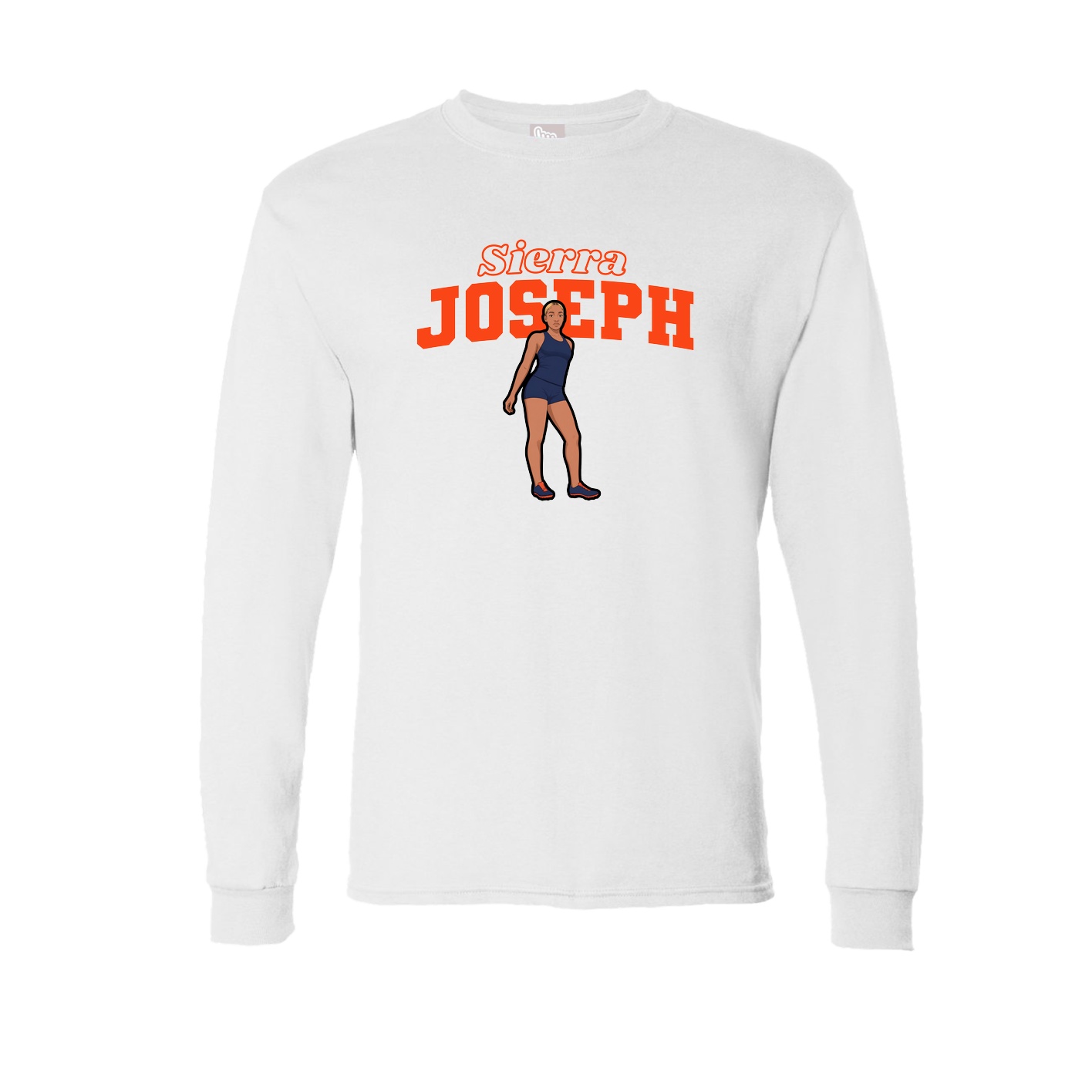 Long Sleeve Tee — Name Arch in White