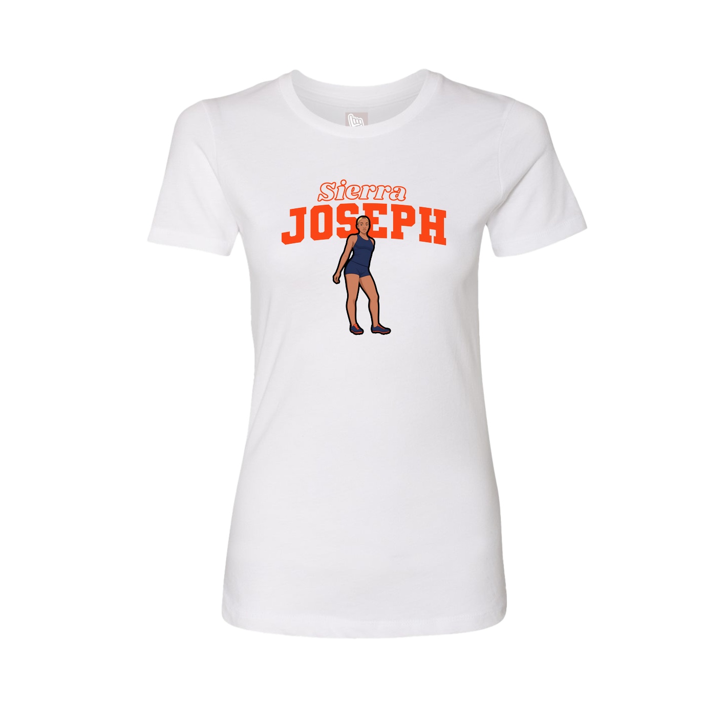 Fitted Women's Tee — Name Arch in White