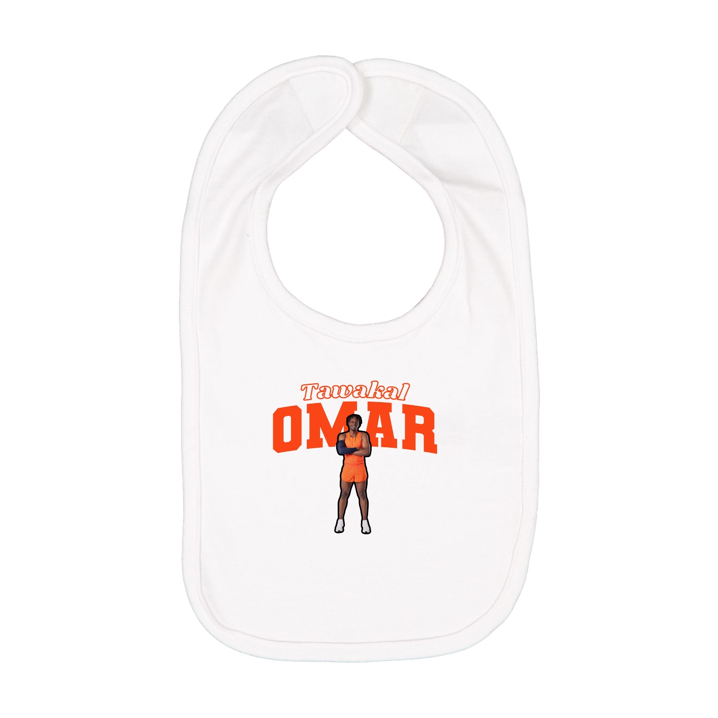 Infant Bib — Name Arch in White