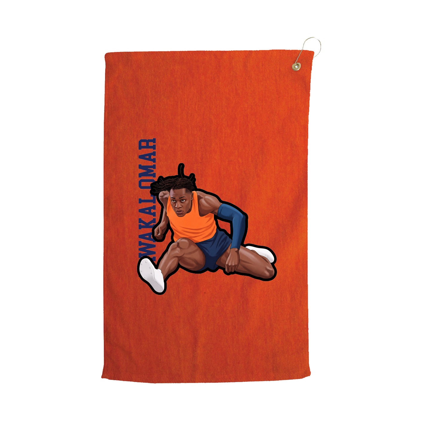 Golf Towel — Name Vertical in Orange