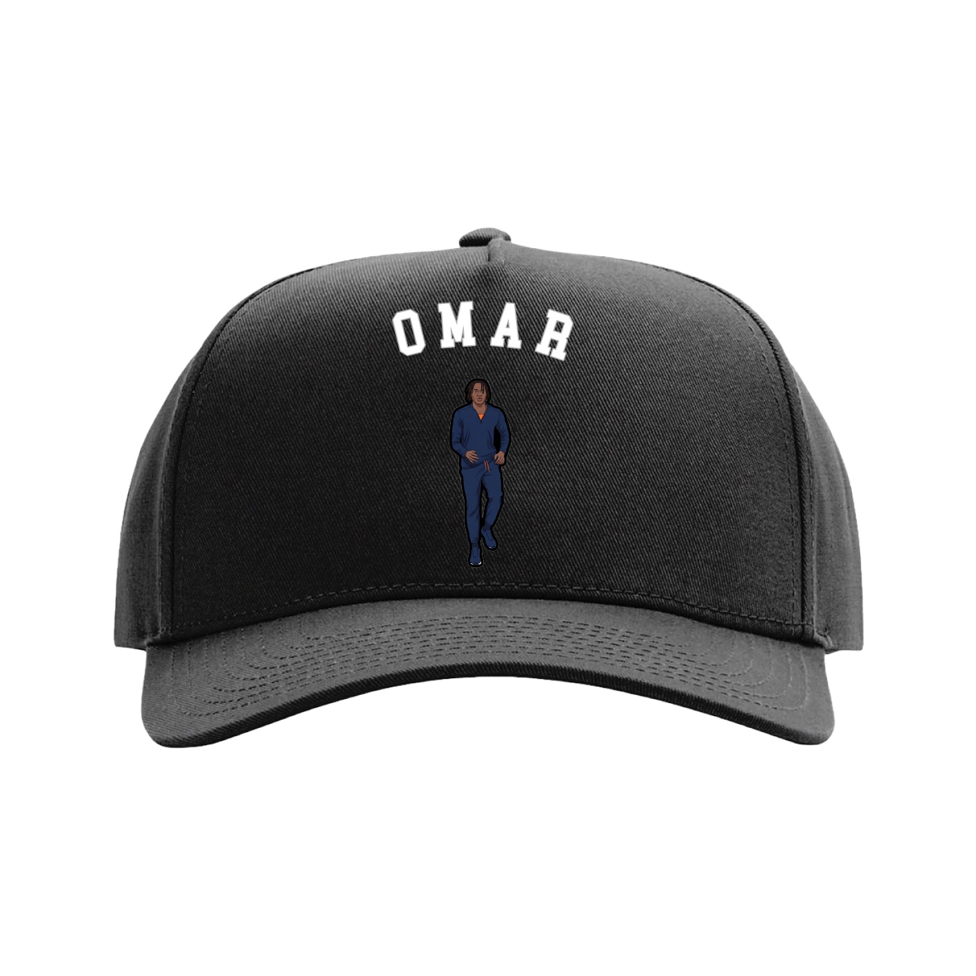 Full Fabric Five-Panel Champ Cap — Shirsey Arch in Black