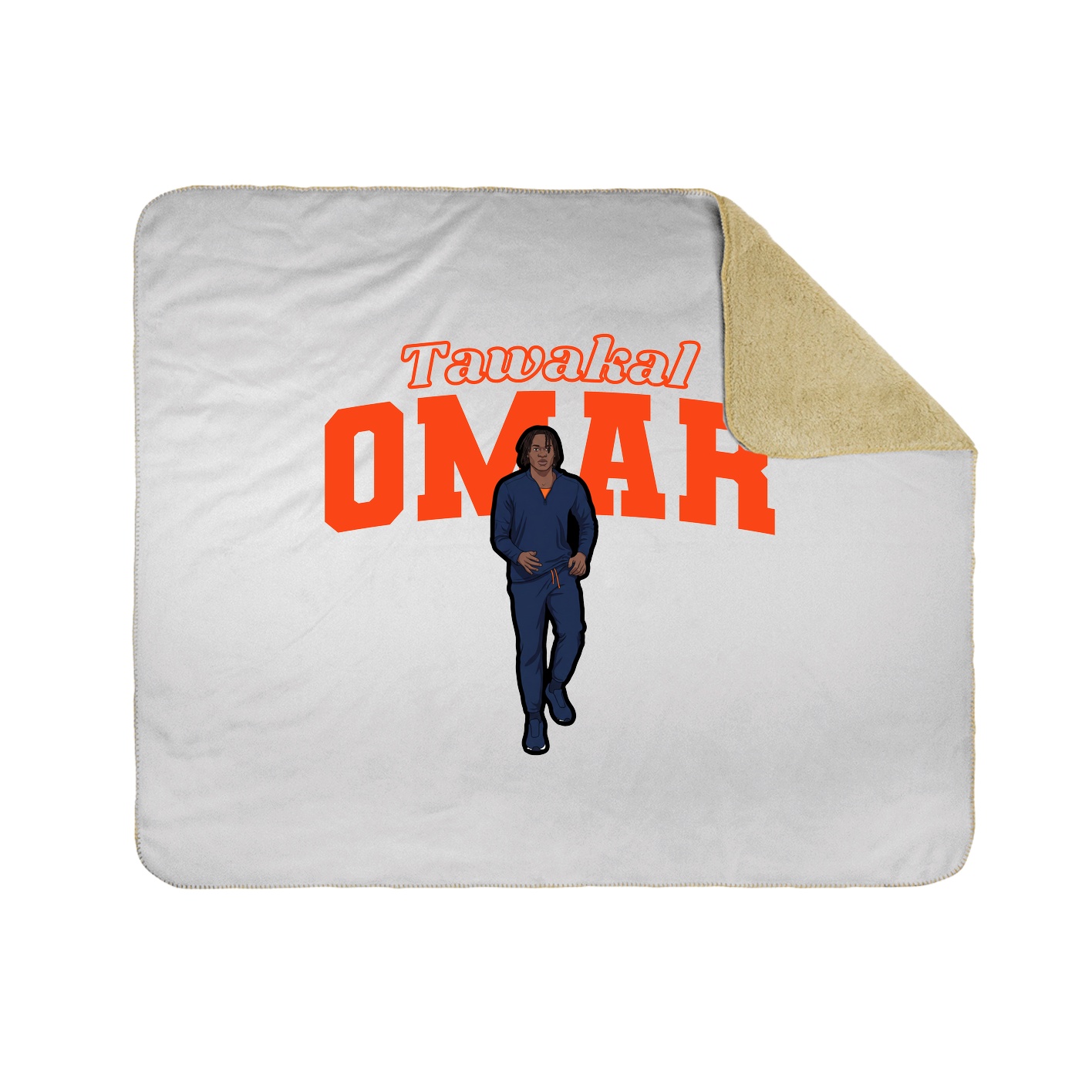 Throw Blanket — Name Arch in White