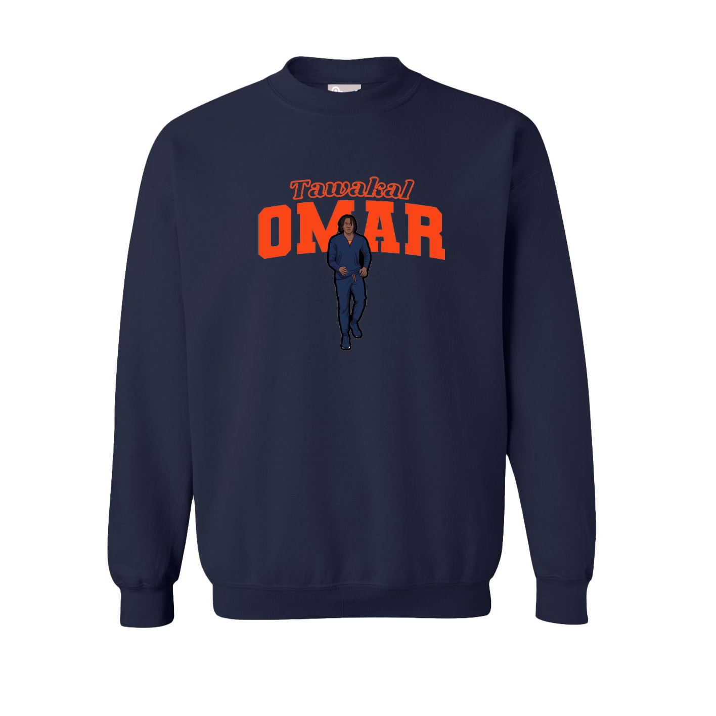 Fleece Crew — Name Arch in Navy