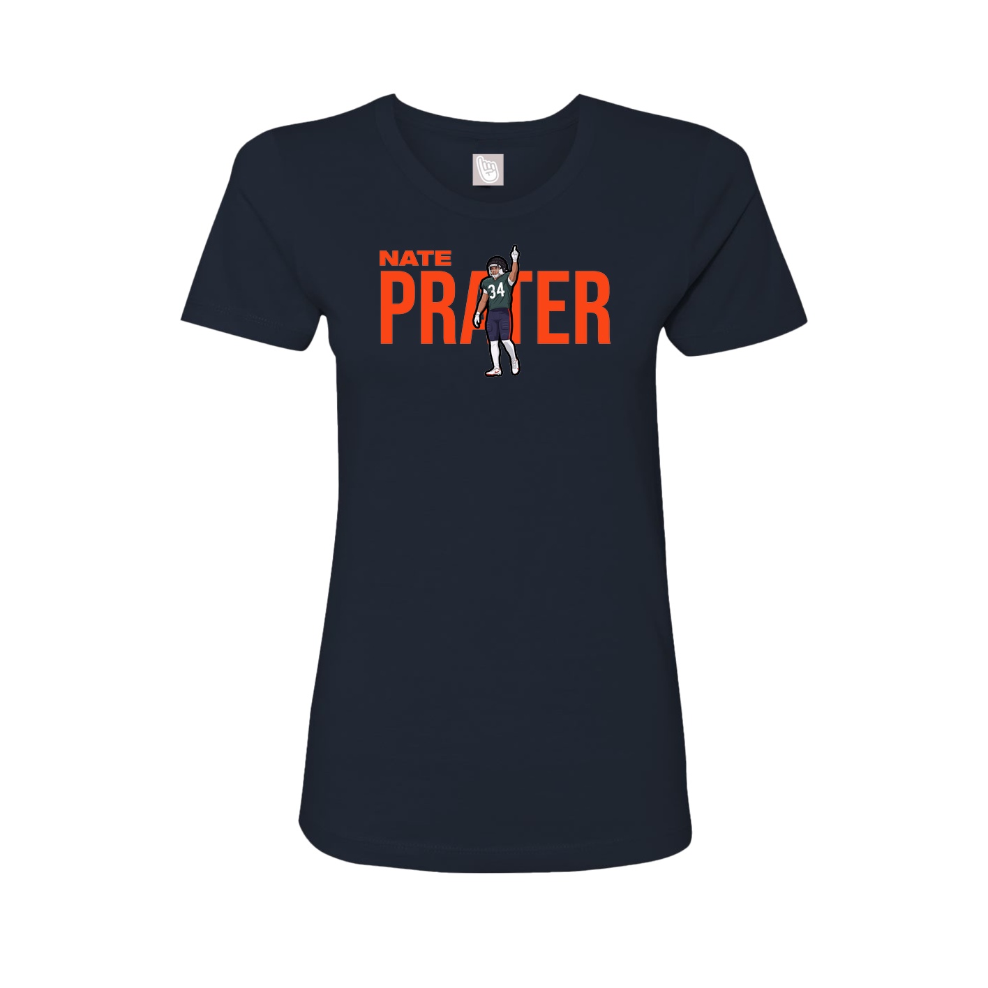Fitted Women's Tee — Player Name in Navy