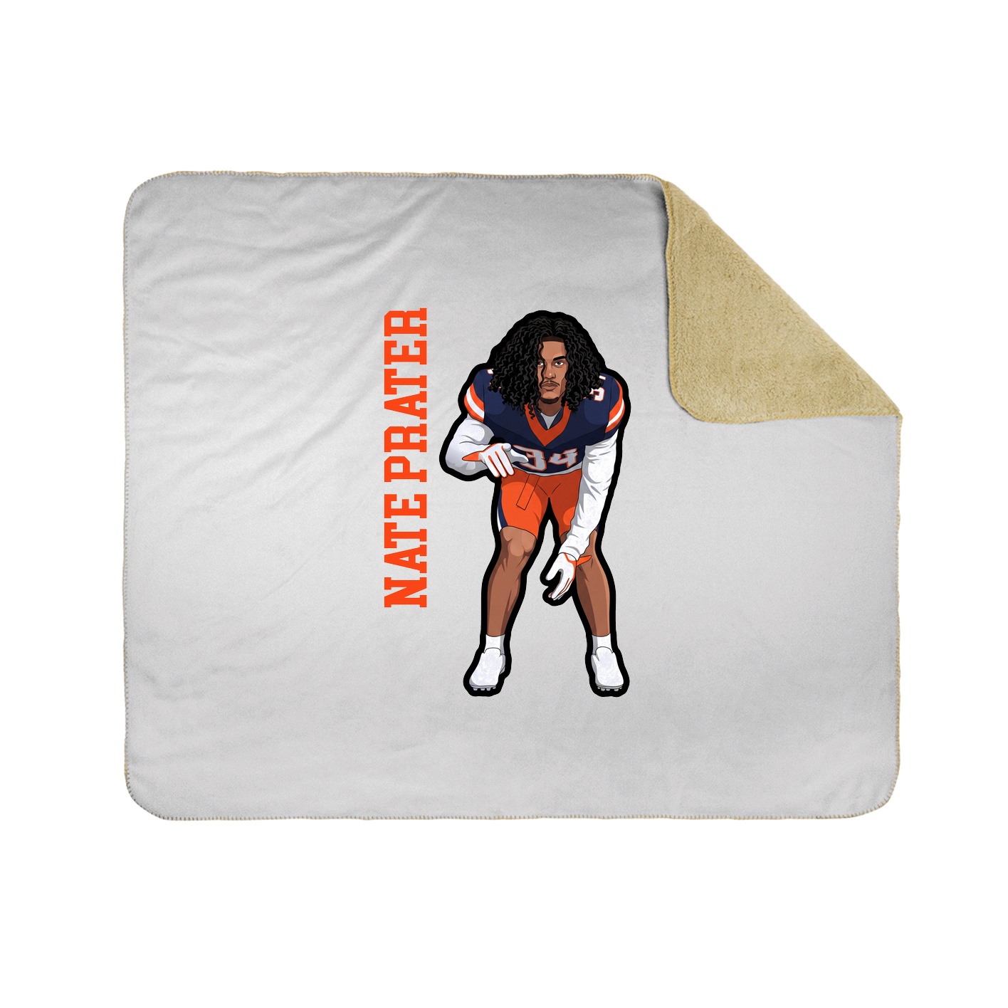 Throw Blanket — Name Vertical in White