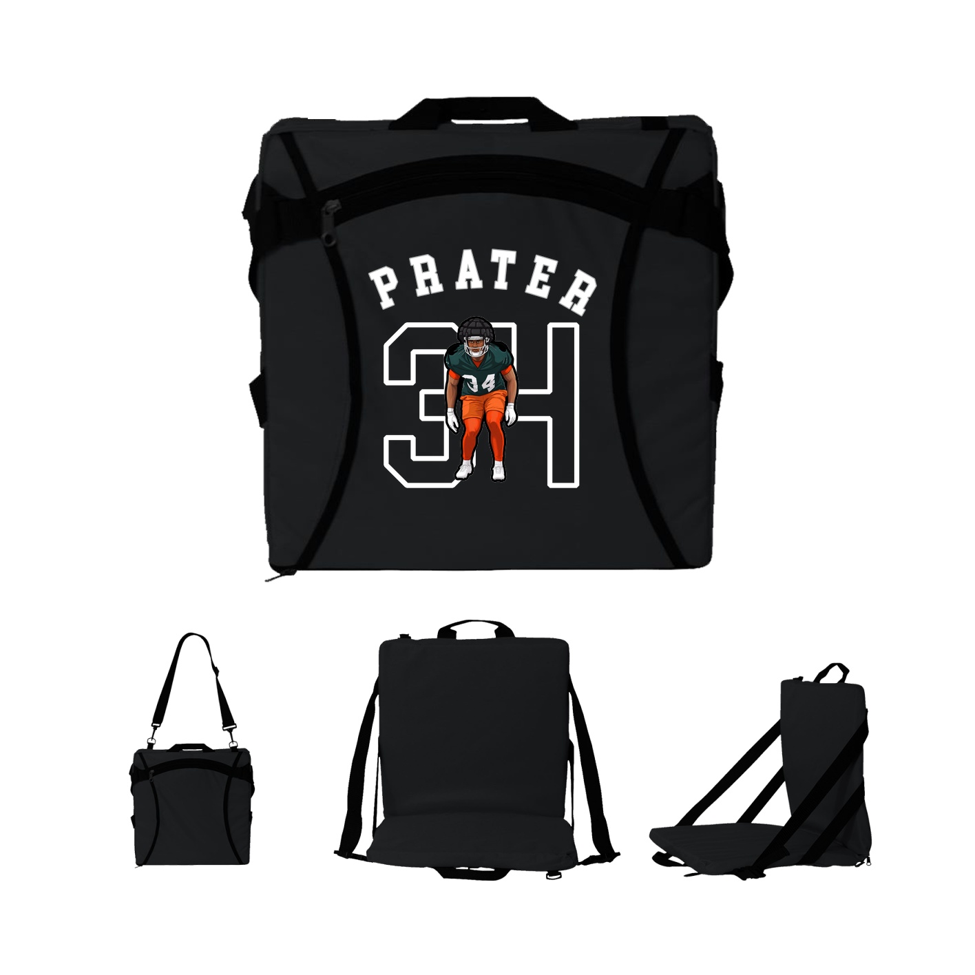 Folding Stadium Seat — Shirsey Arch in Black