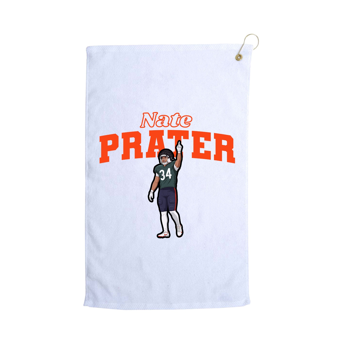 Golf Towel — Name Arch in White