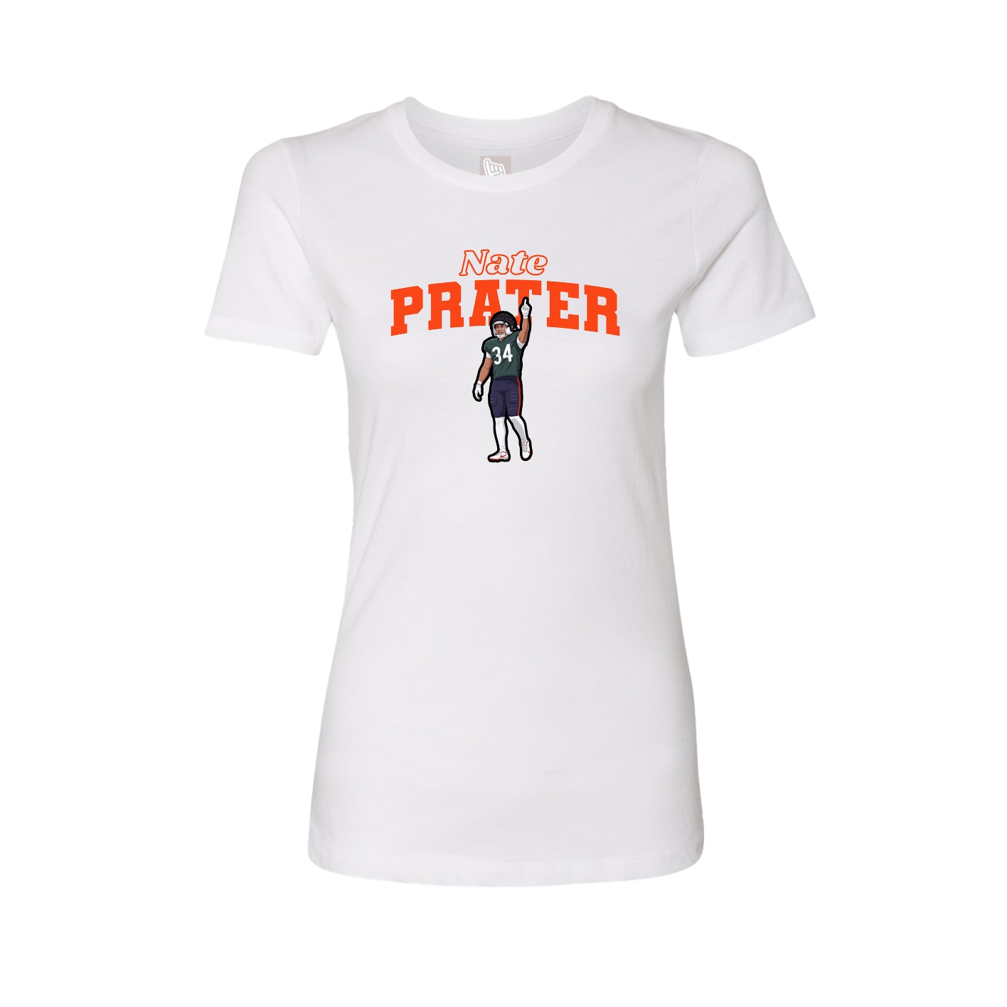 Fitted Women's Tee — Name Arch in White