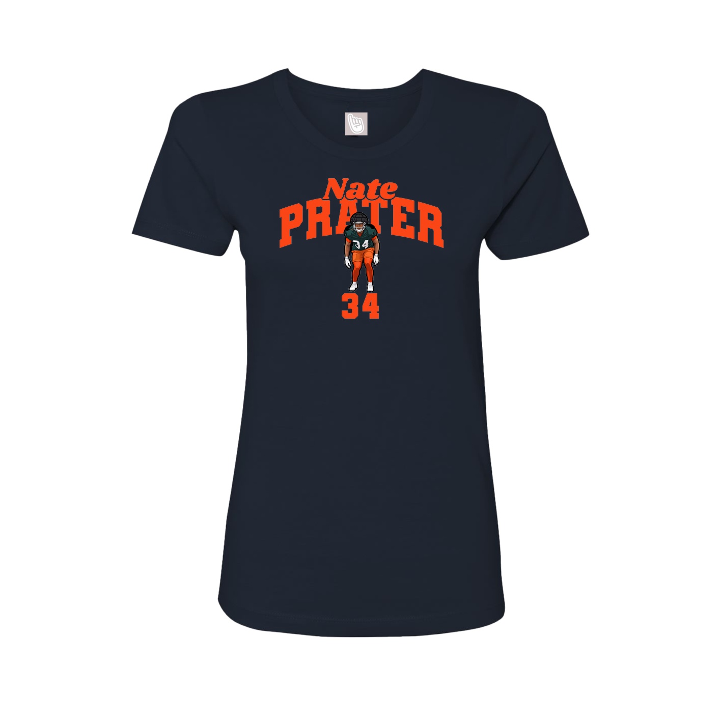 Fitted Women's Tee — Signature Arch in Navy