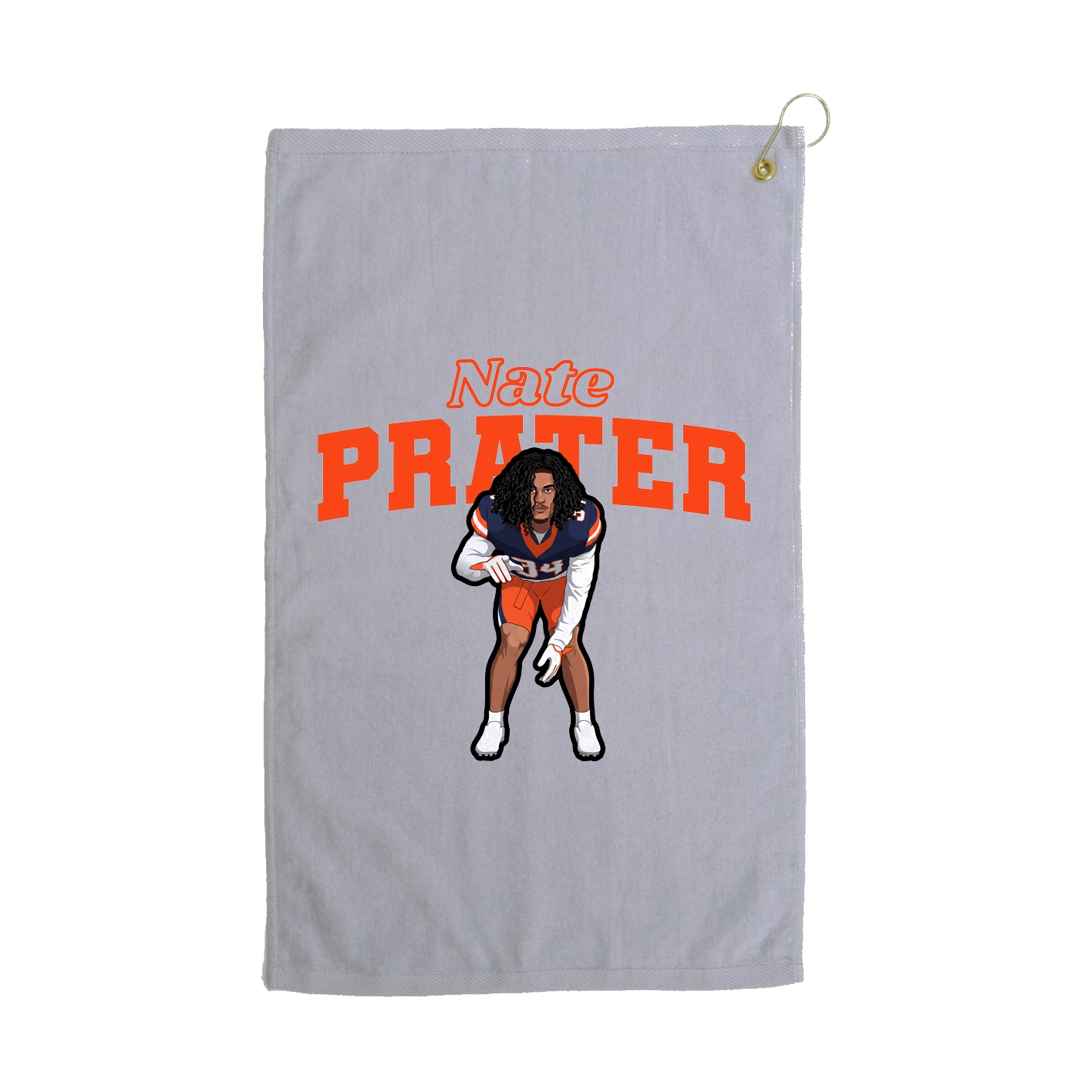 Golf Towel — Name Arch in Grey