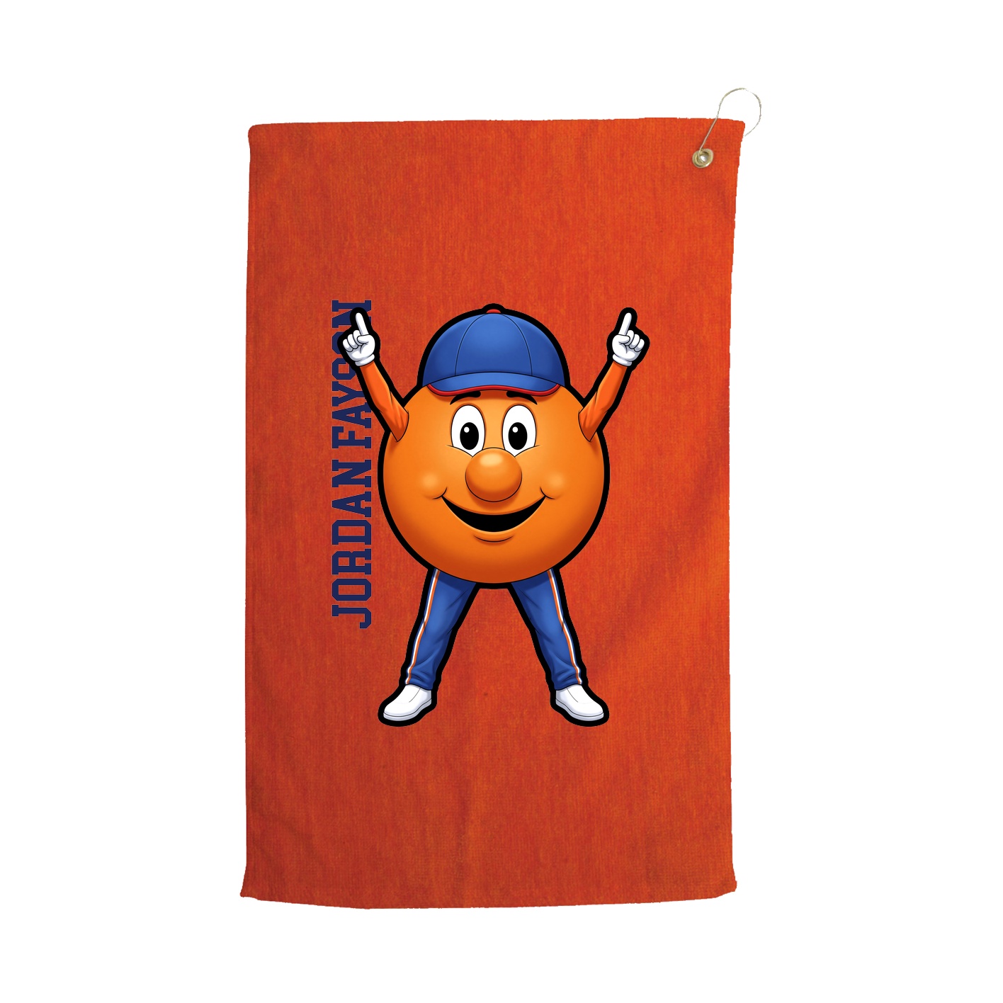 Golf Towel — Name Vertical in Orange