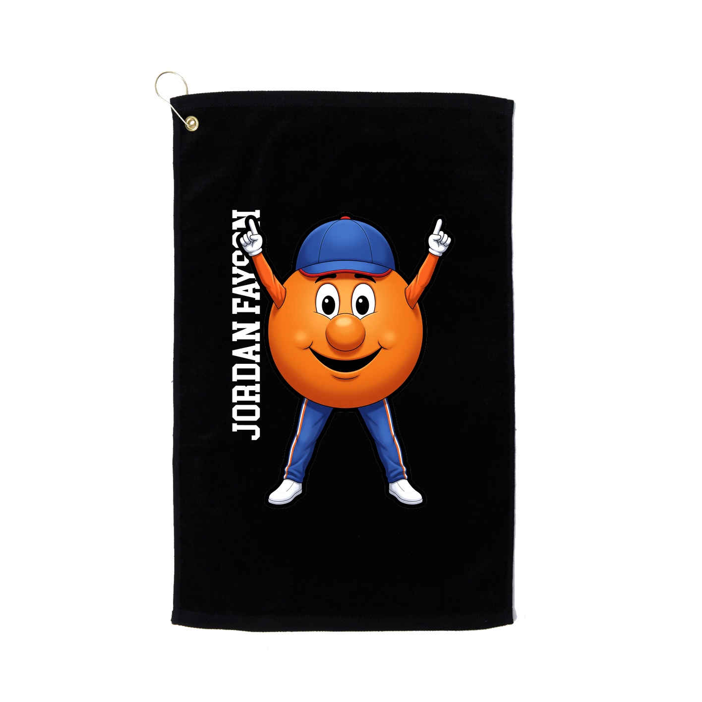Golf Towel — Name Vertical in Black