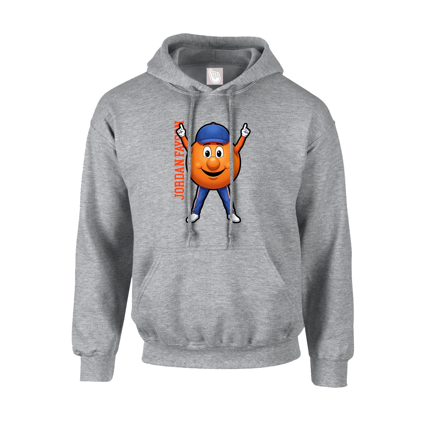 Youth Hoodie — Name Vertical in Grey