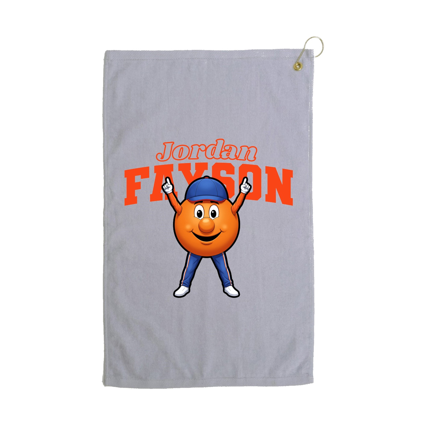 Golf Towel — Name Arch in Grey