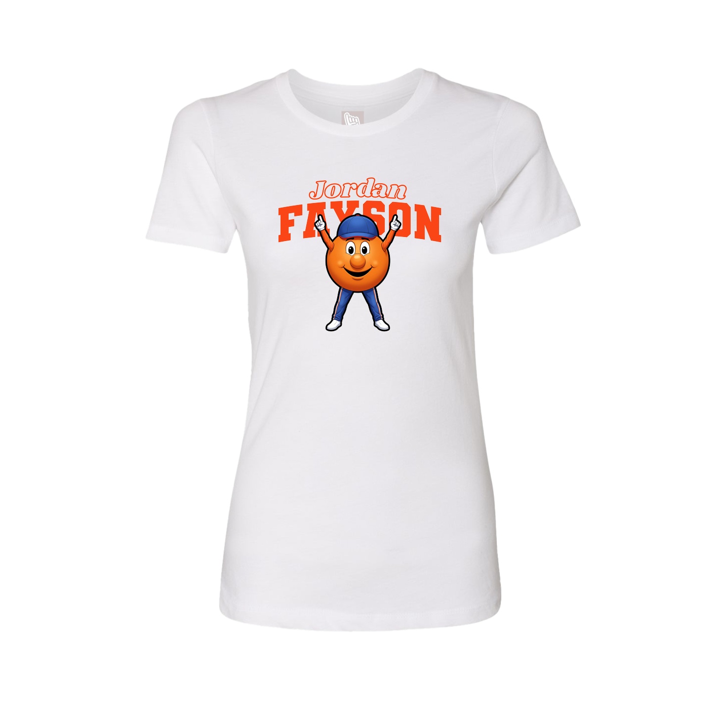 Fitted Women's Tee — Name Arch in White