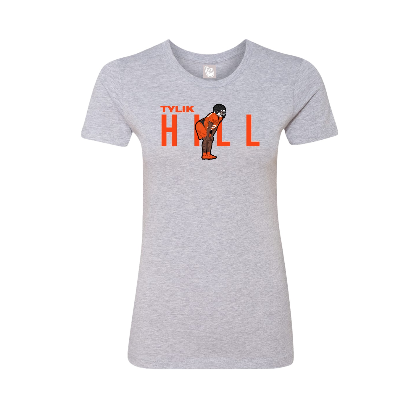 Fitted Women's Tee — Player Name in Grey